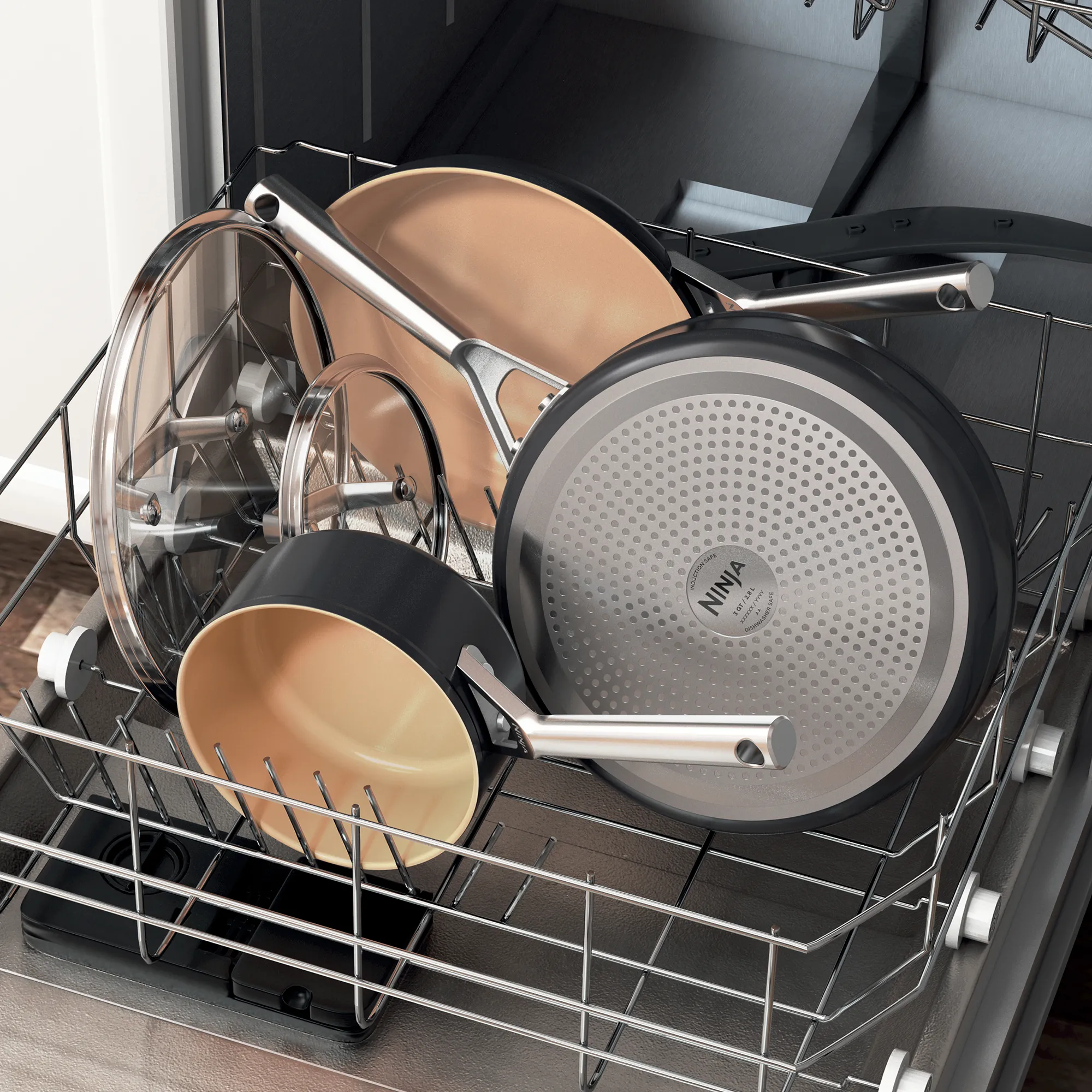 Ninja Extended Life™ Premium Ceramic Cookware with CeramicLock™ Coating – Durable Non-Stick, Oven Safe to 285°C