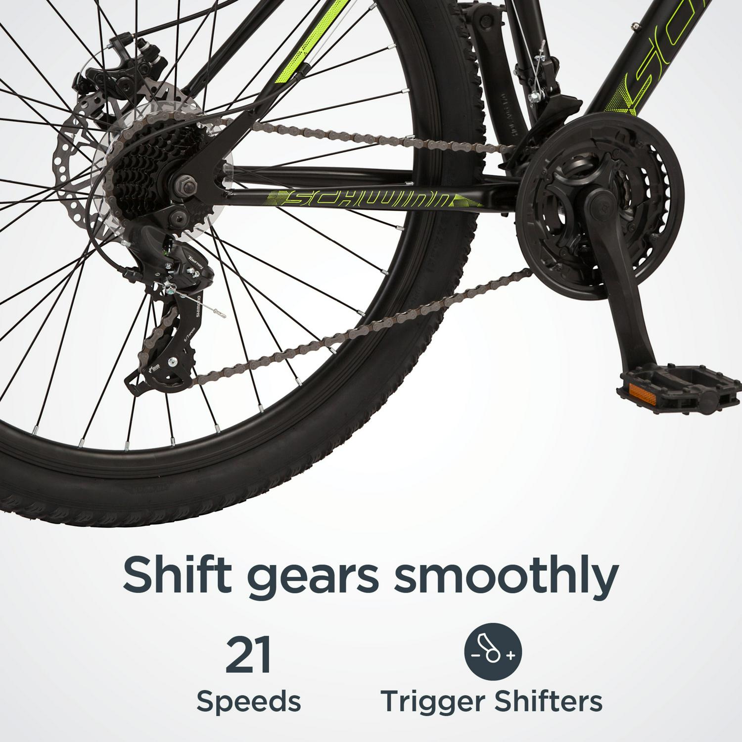 Schwinn Sidewinder Mountain Bike， 26-inch Wheels， 21 Speeds， Mens Style， Black