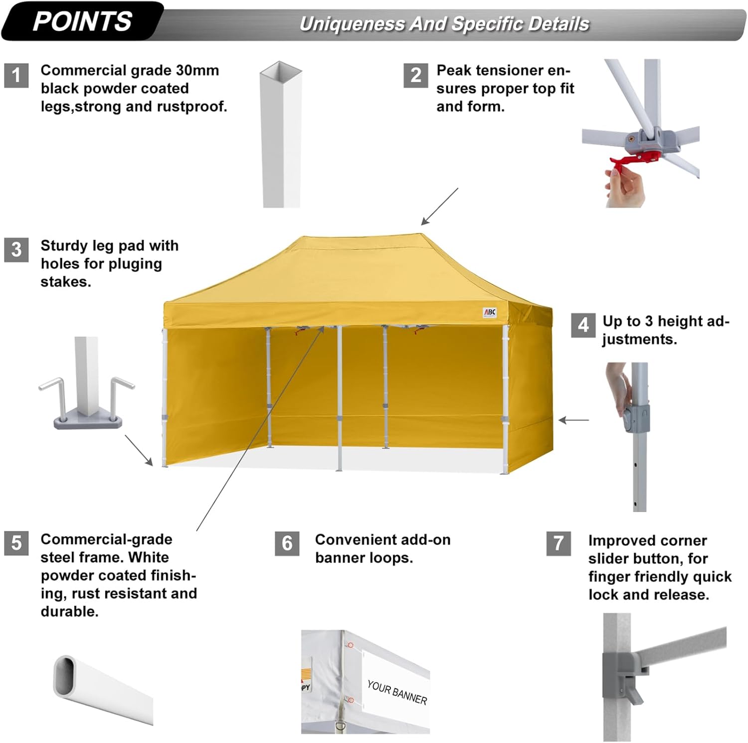 Easy Pop Up Canopy Tent 10×10 with Sidewalls