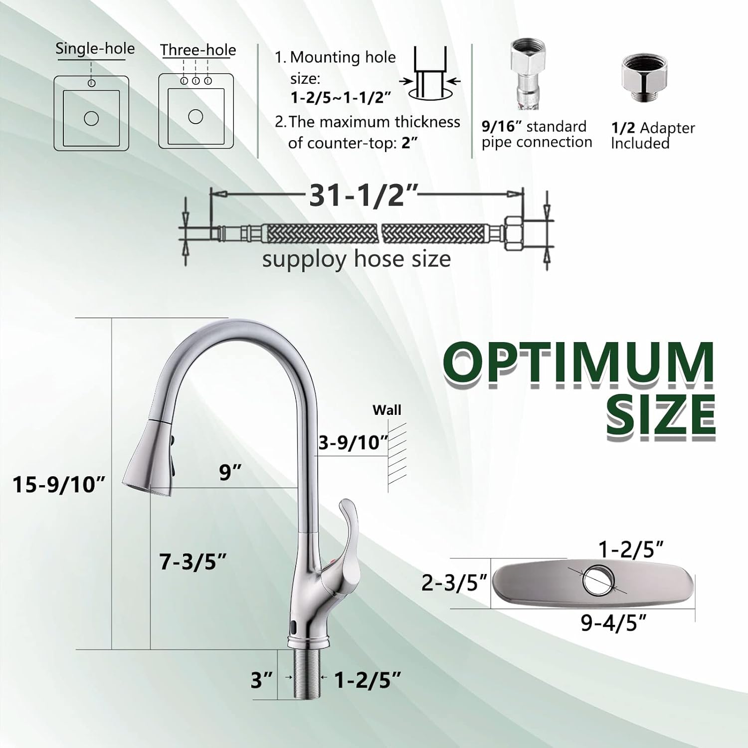 Black Touchless Kitchen Faucet with Soap Dispenser, Motion Sensor Activated Hands-Free Automatic Faucet for Sink with Pull Down Sprayer, Single Handle Smart Faucets for Kitchen Sink