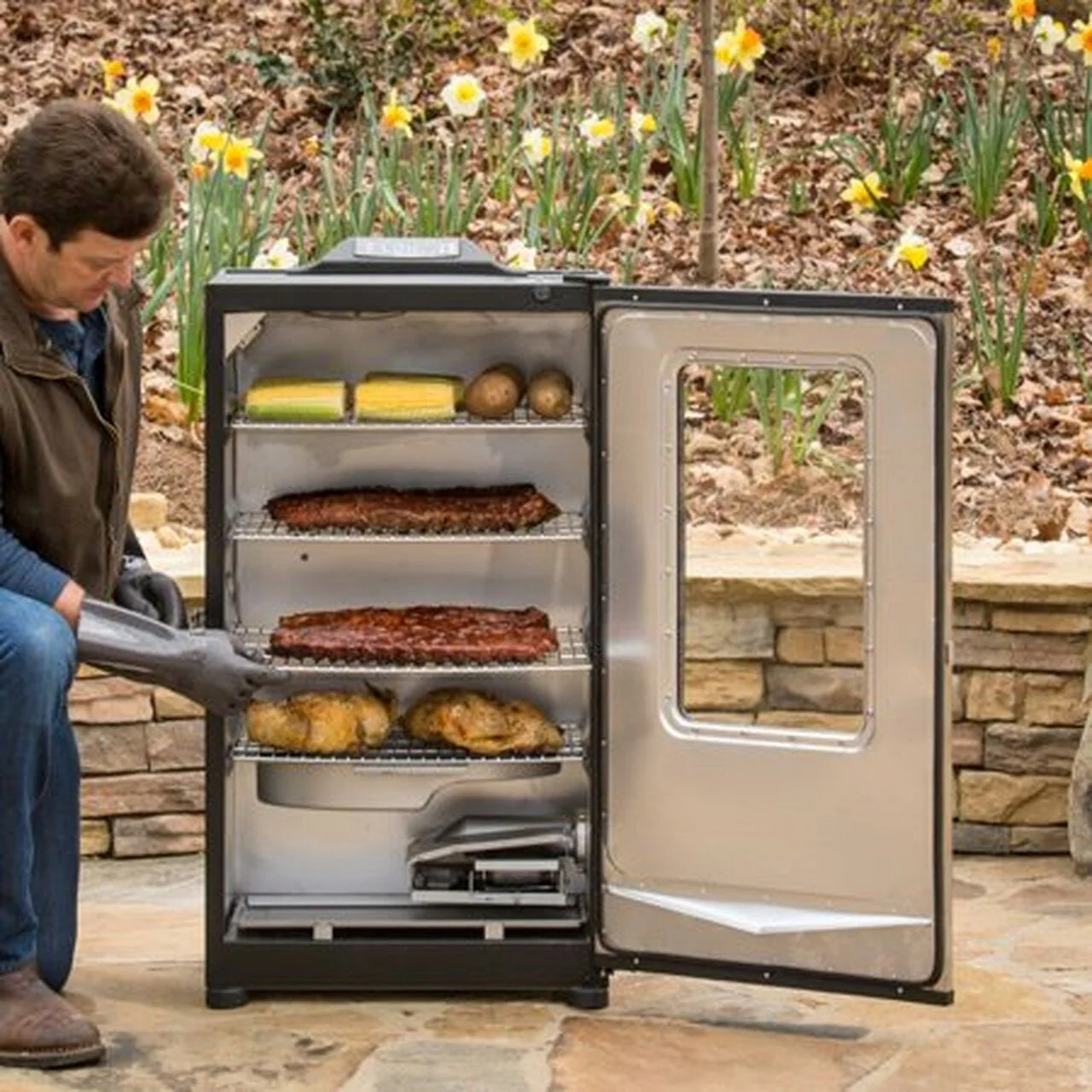Masterbuilt 40-inch Bluetooth Digital Electric Smoker in Stainless Steel