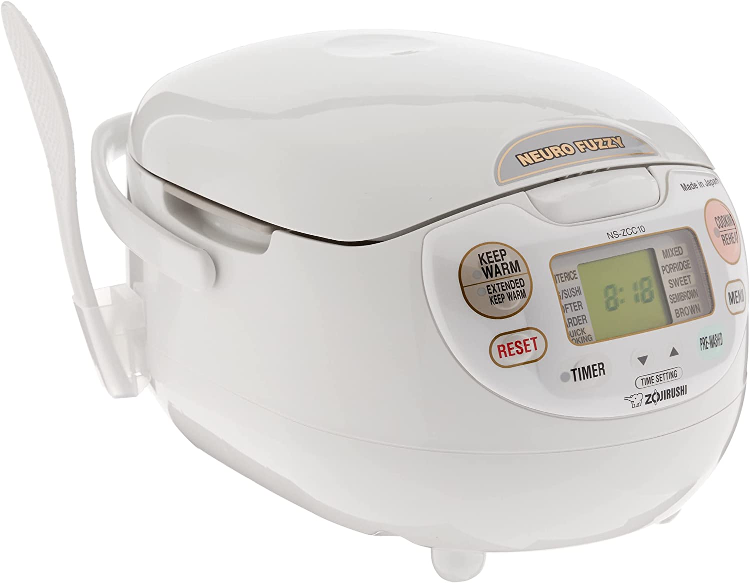 Made in Japan Neuro Fuzzy Rice Cooker, 5.5-Cup, Premium White