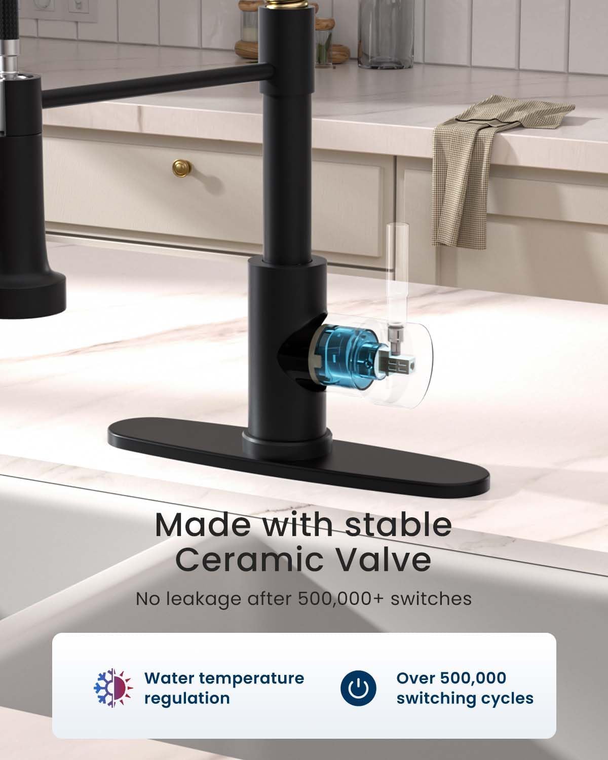 Black Touchless Kitchen Faucet with Soap Dispenser, Motion Sensor Activated Hands-Free Automatic Faucet for Sink with Pull Down Sprayer, Single Handle Smart Faucets for Kitchen Sink
