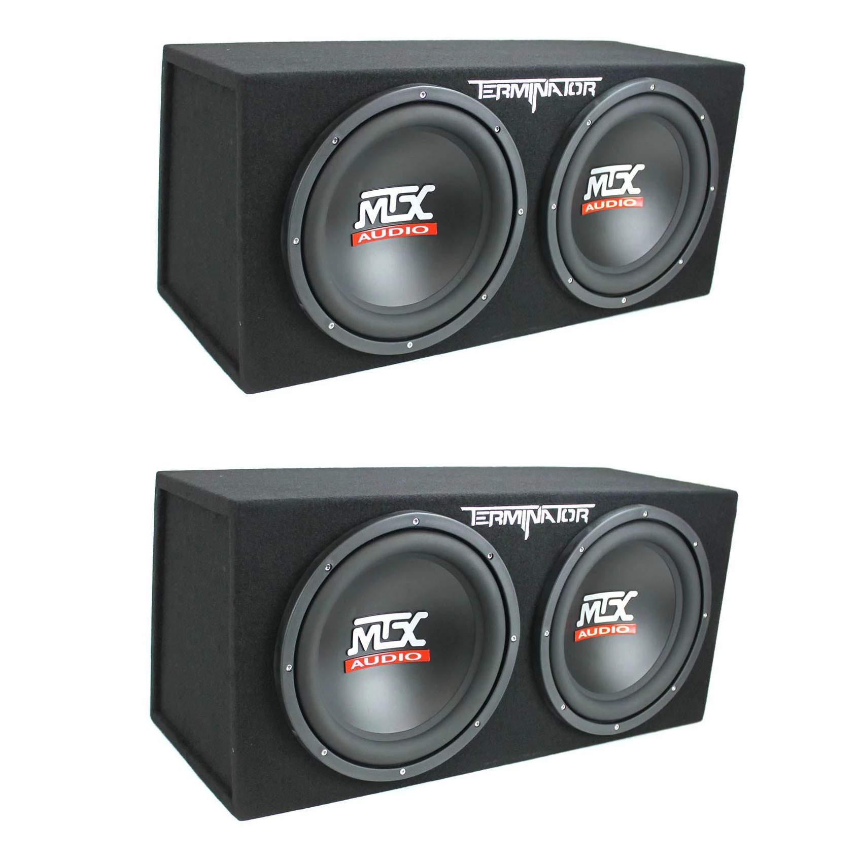 2026 MTX 12-Inch 1200-Watt Car Audio Dual Loaded Subwoofer Box Enclosure (2 Pack)