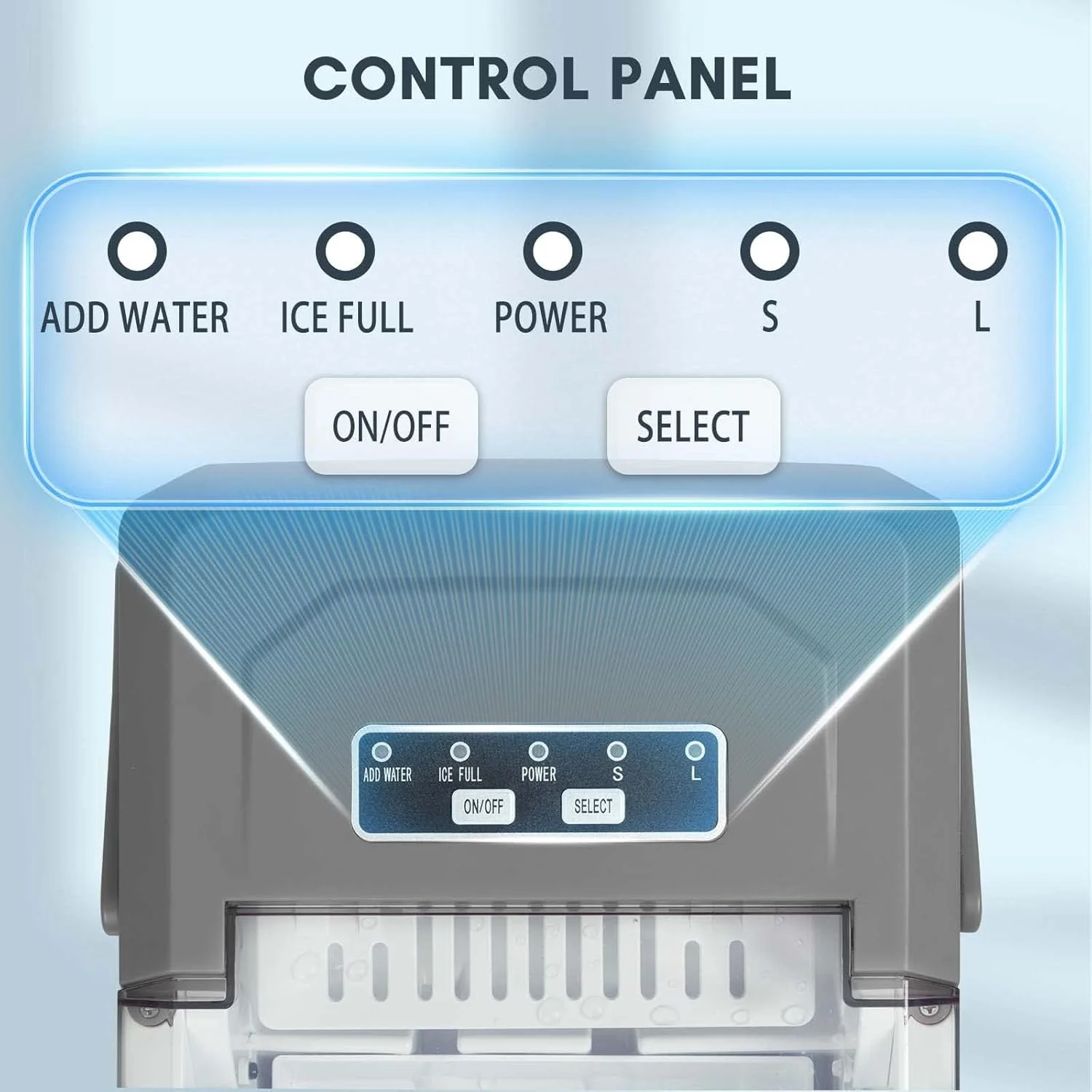 2026 Countertop Ice Maker,Portable Ice Machine with Carry Handle,Self-Cleaning,Basket and Scoop,9 Cubes in 6 Mins,26.5lbs/24Hrs,2 Sizes of Bullet Ice,for Home,Kitchen,Party,Grey