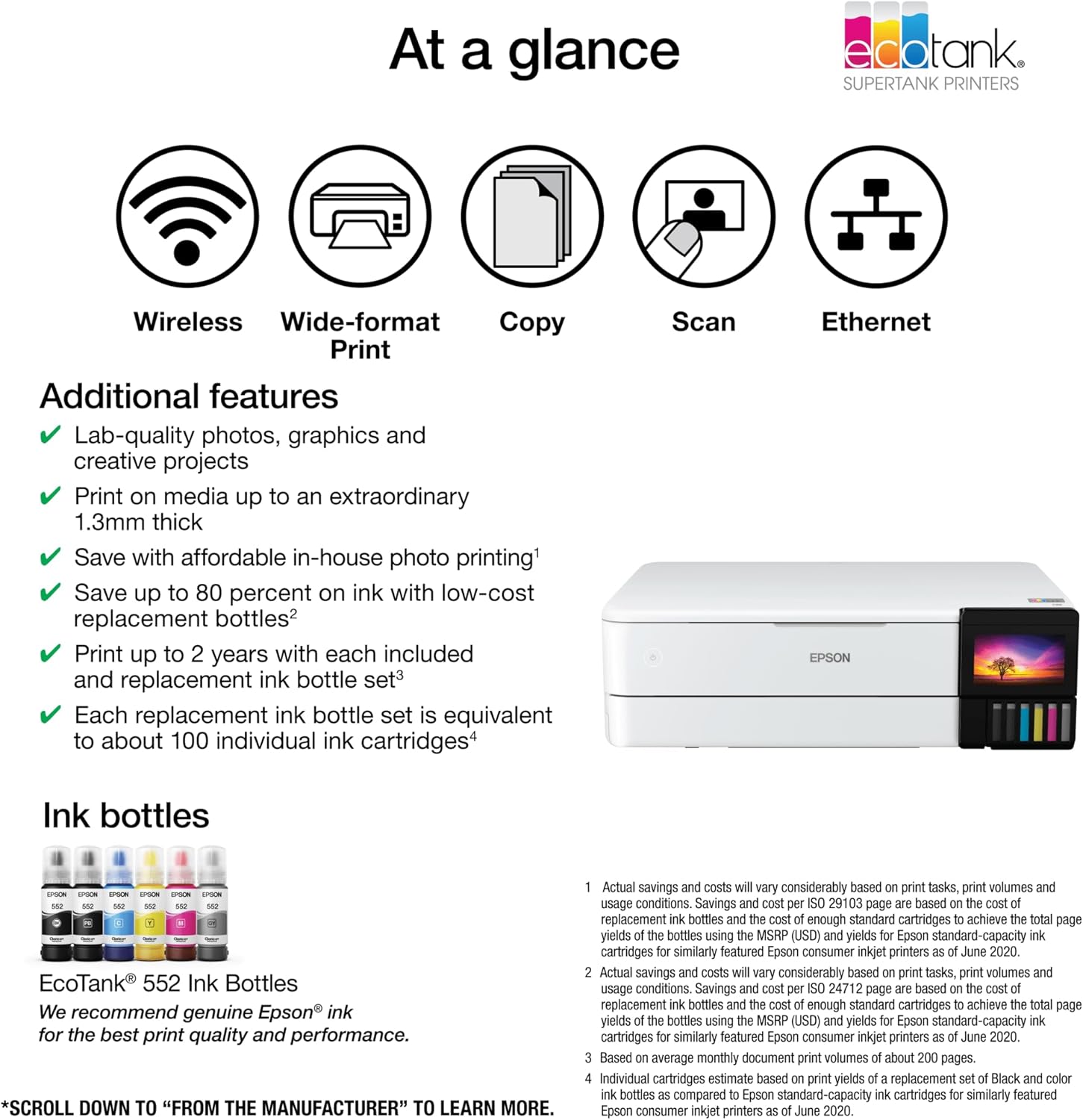 Ecotank ET-8550 Wireless Wide-Format All-In-One Printer