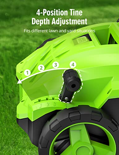 13-Inch 12 Amp Electric Dethatcher Scarifier with Foldable Handle, 2-in-1 Lawn Dethatcher