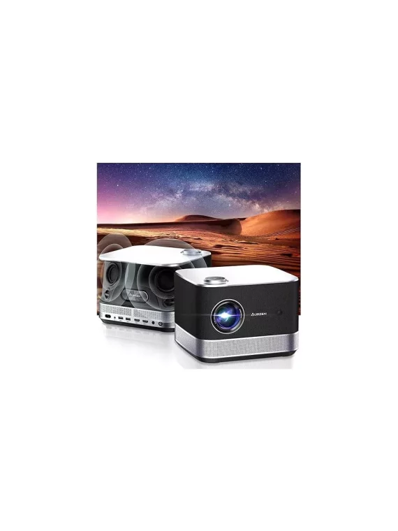 Aurzen Smart 3D Dolby Audio Projector with WIFI and Bluetooth, 4k Supported, Netfilx Licensed – Black