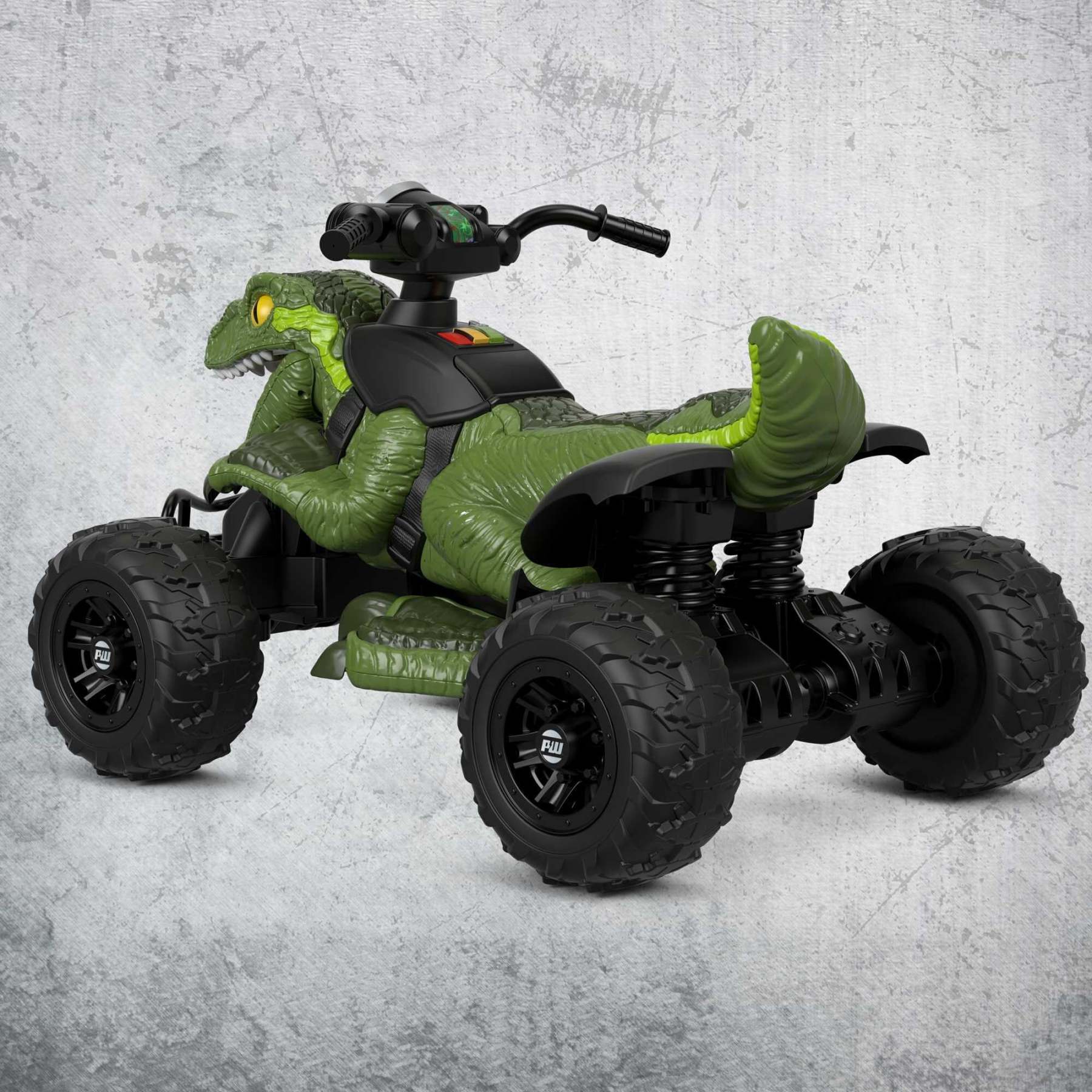 2026 Power Wheels Jurassic World Dino Racer Ride-On ATV, Green Dinosaur Toy
