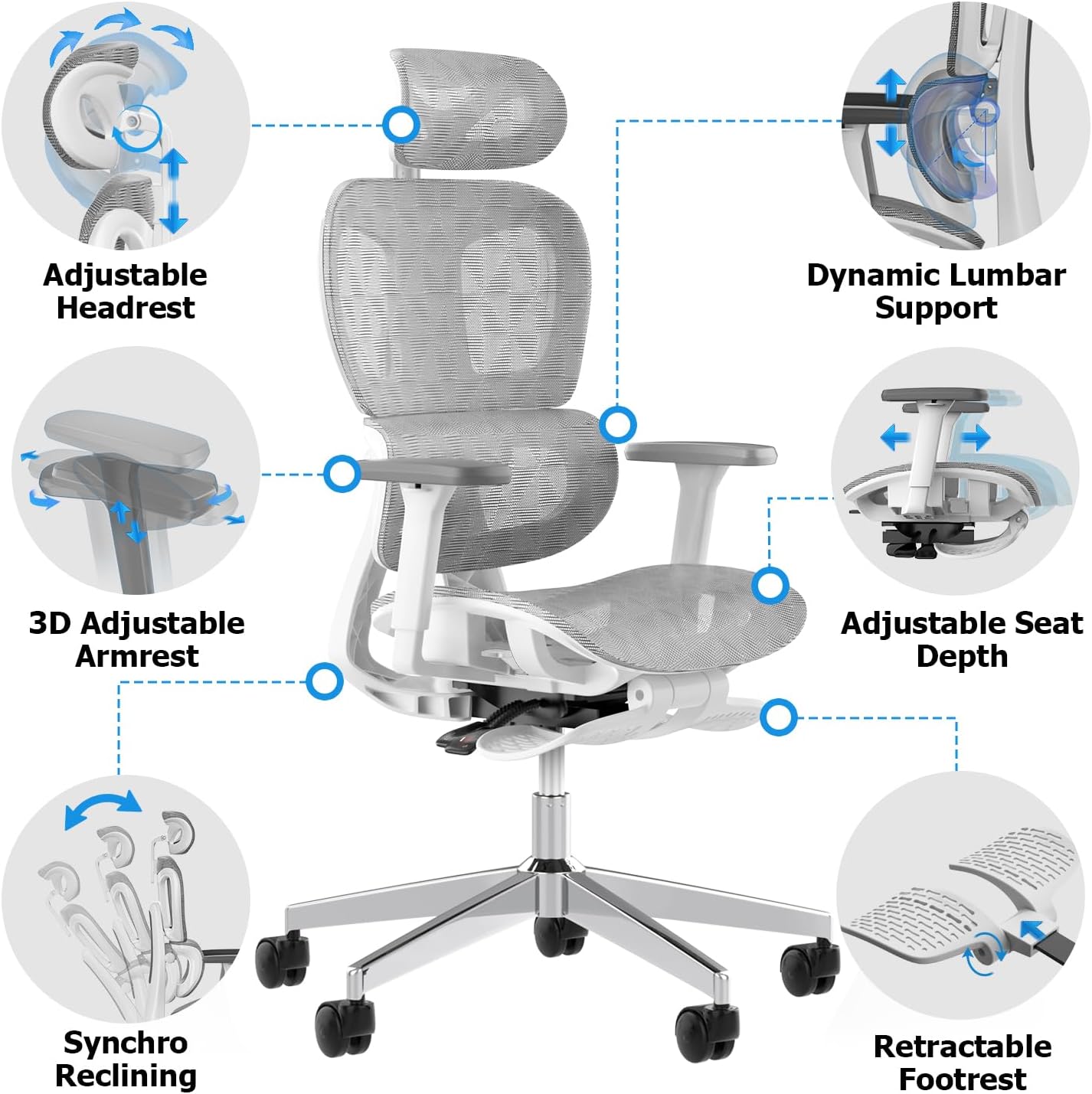 Ergonomic Mesh Office Chair with Adjustable Armrest