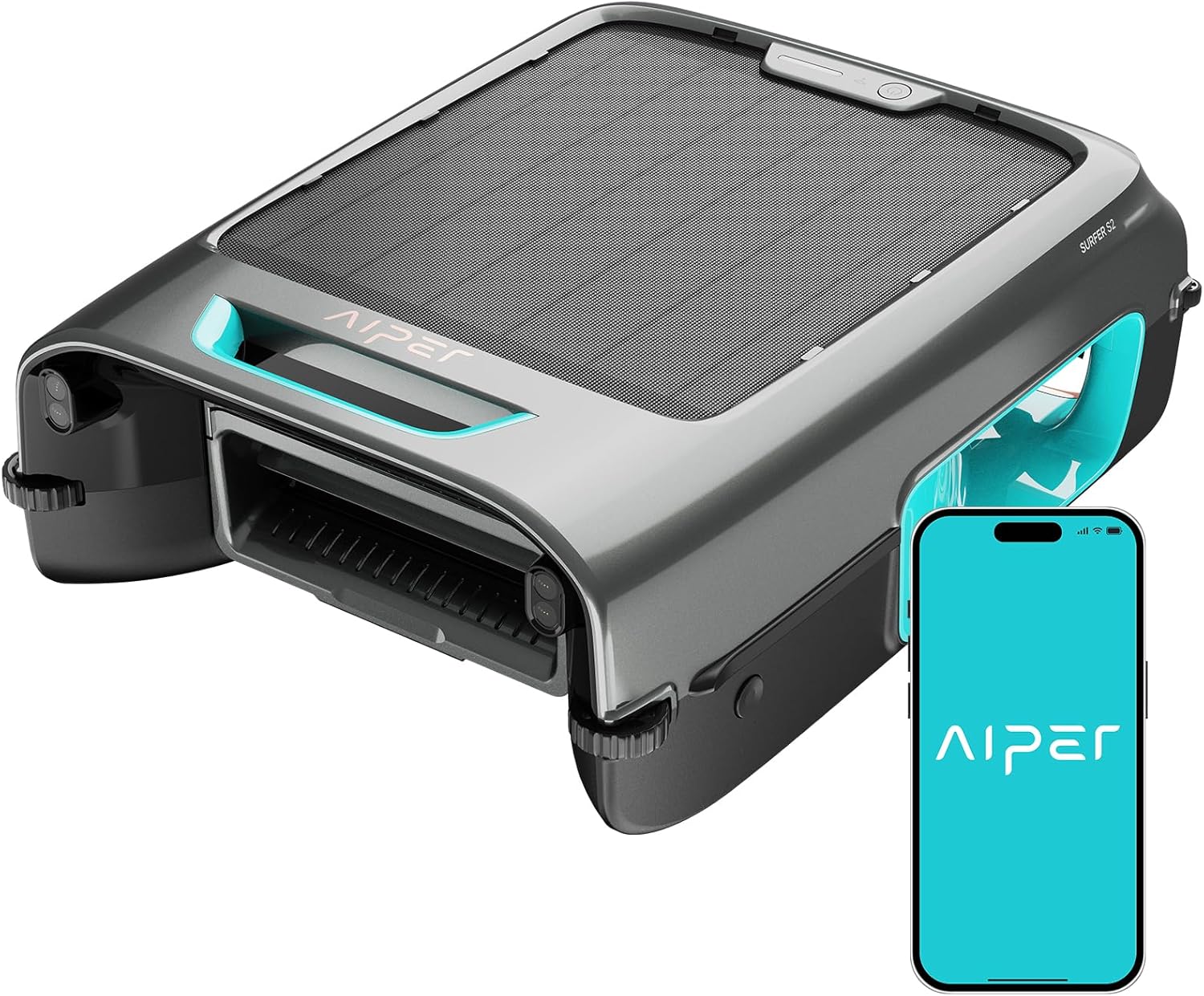 AIPER Surfer S2 Solar Pool Skimmer with APP Support, 24/7 Cleaning, Dual Charging Modes, Smart Obstacle Avoidance, Ideal for All Swimming Pool Types