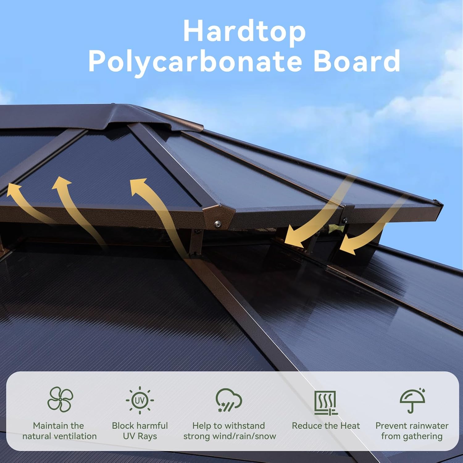 12’X10′ Hardtop Gazebo with Curtains and Netting