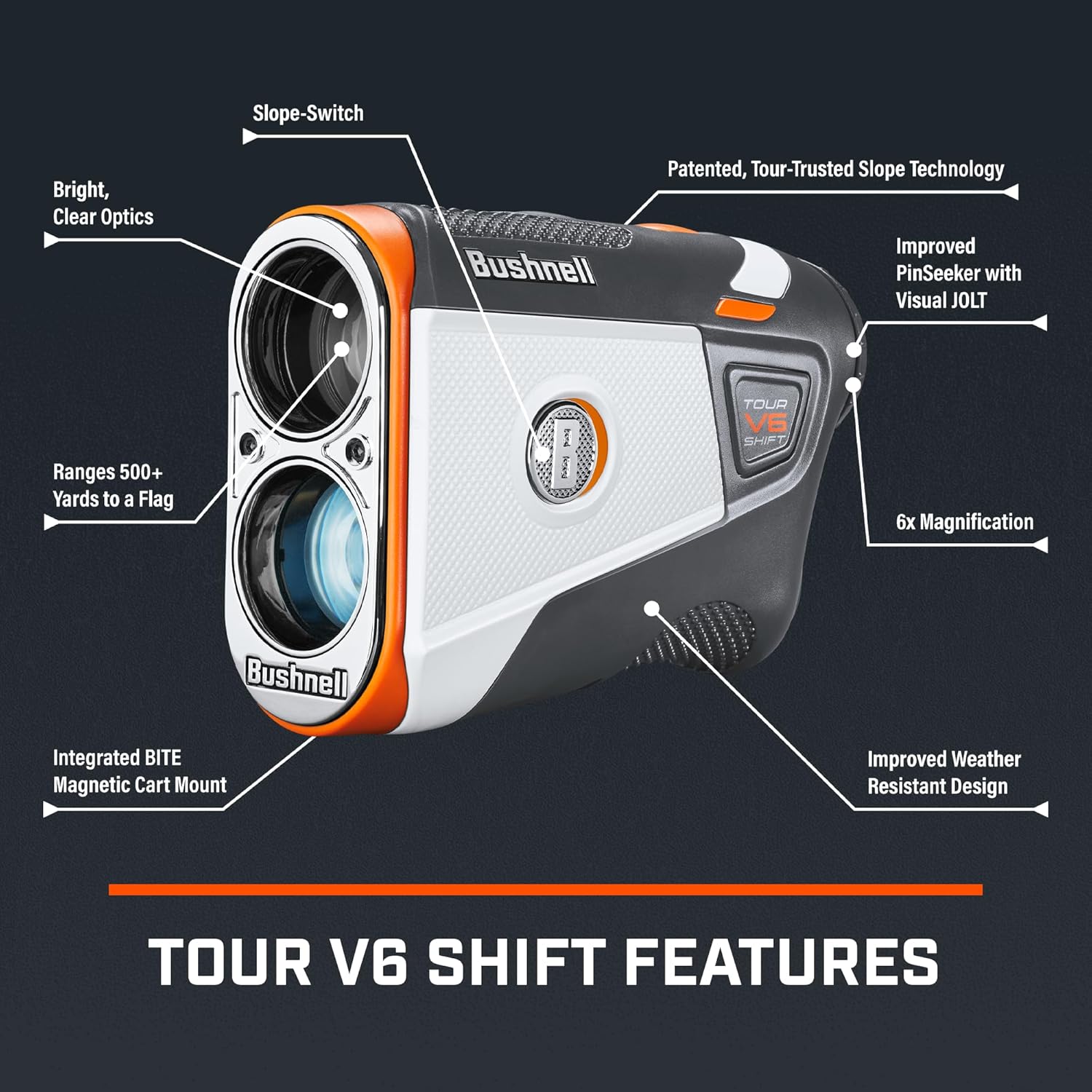 Golf Tour V6 Shift Laser Rangefinder with Slope