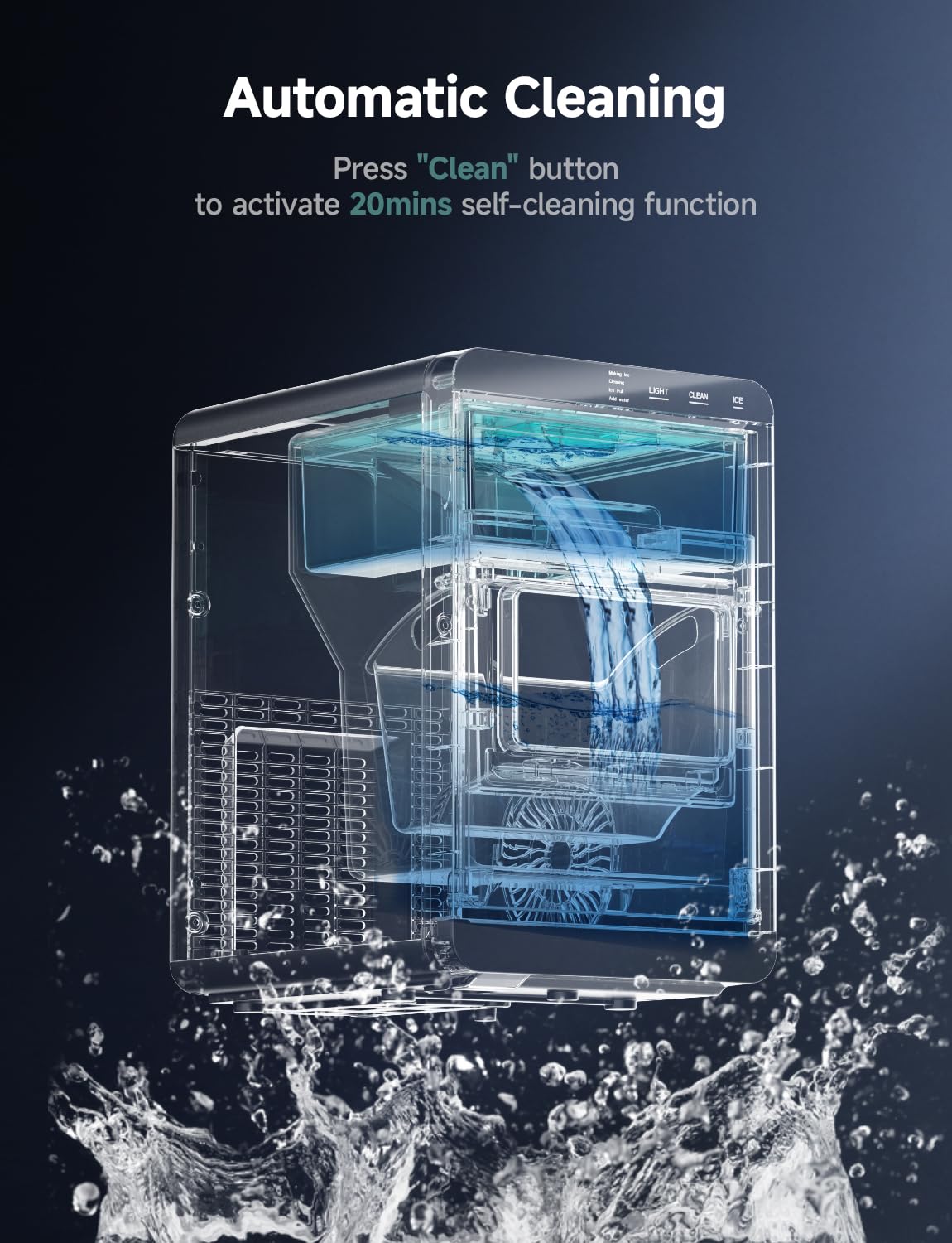 Nugget Ice Maker Countertop – 44Lbs/24H Sonic Machine