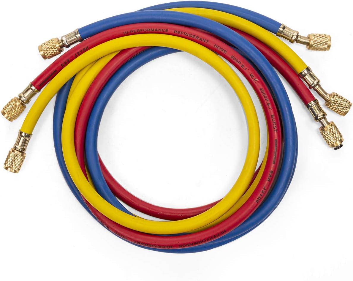 2026 Premium 4CFM Air Vacuum Pump HVAC A/C Refrigeration Kit AC Manifold Gauge Case Set R134a Tap w/Leak Detector and Carrying Tote Bag