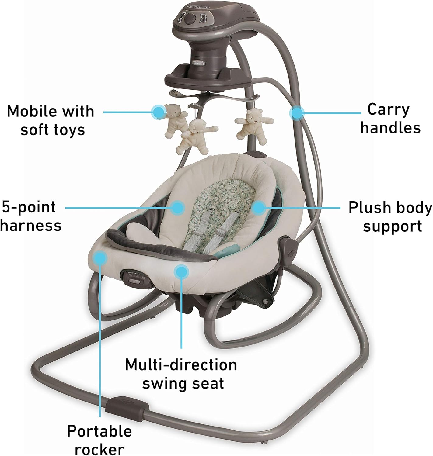DuetSoothe Swing and Rocker – Sapphire