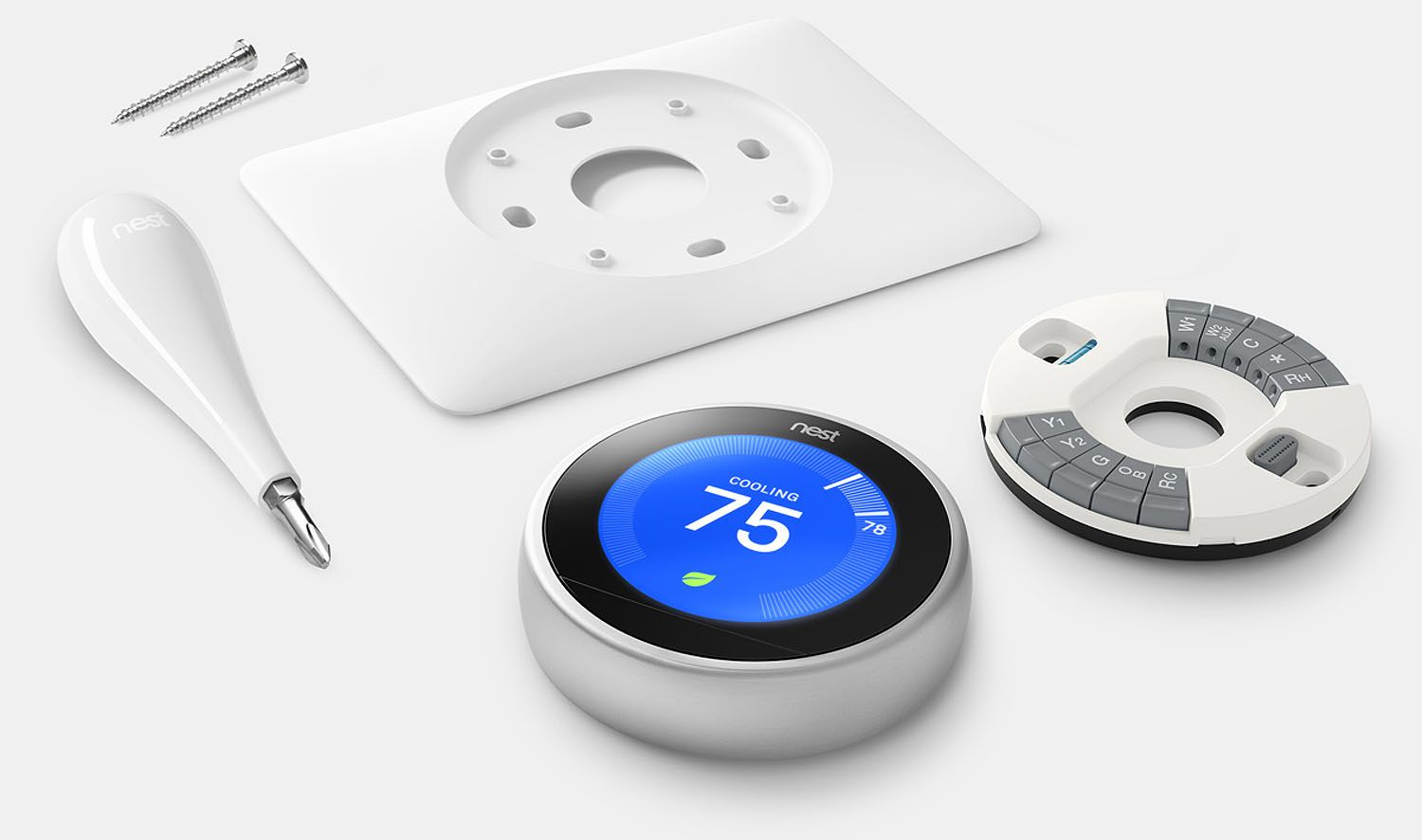 Google Nest Learning Smart Thermostat 3rd Generation, Stainless Steel