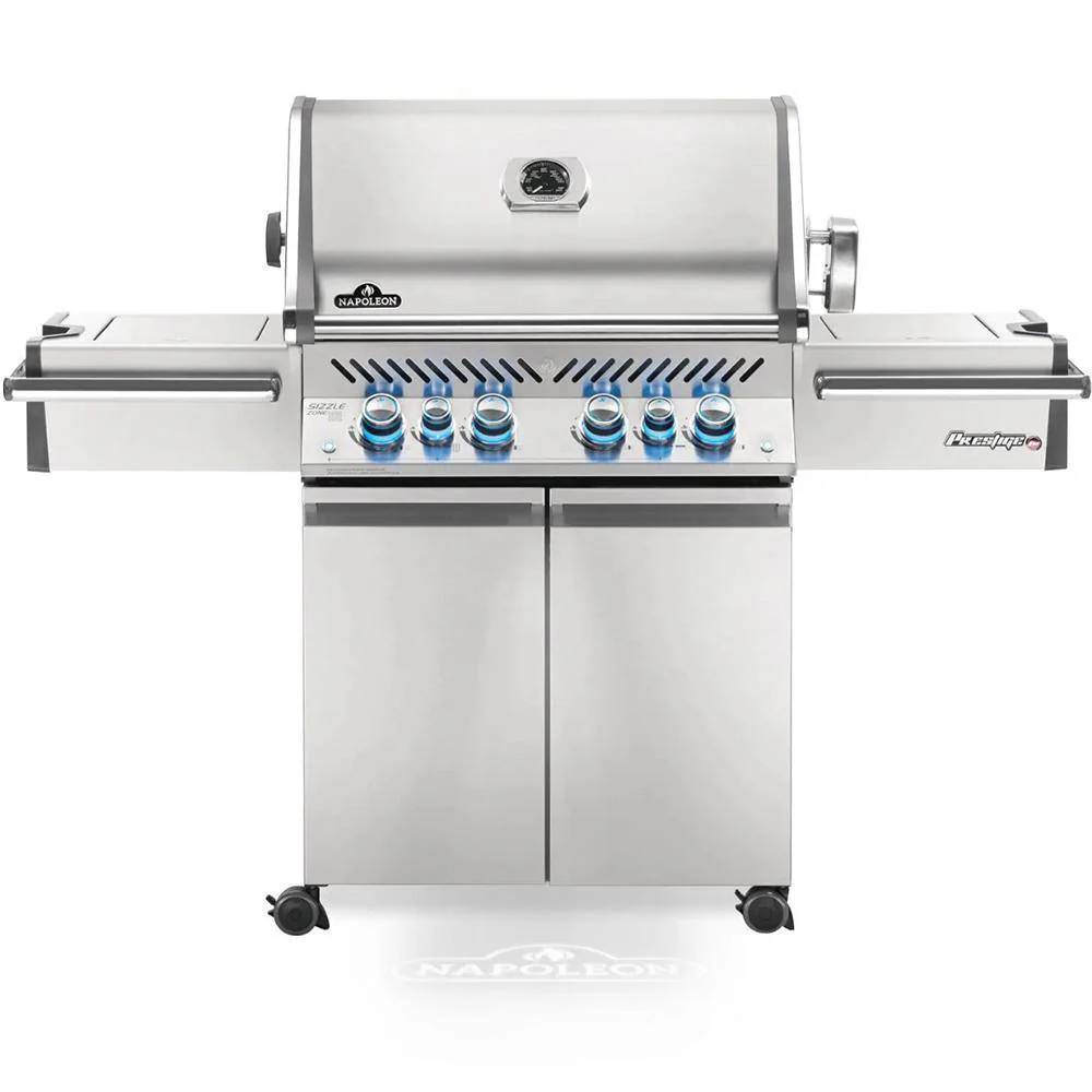 2026 Napoleon Prestige Pro 500 Freestanding Gas Grill w/ Infrared Side Burner & Rotisserie | Natural Gas or Liquid Propane PRO500RSIB