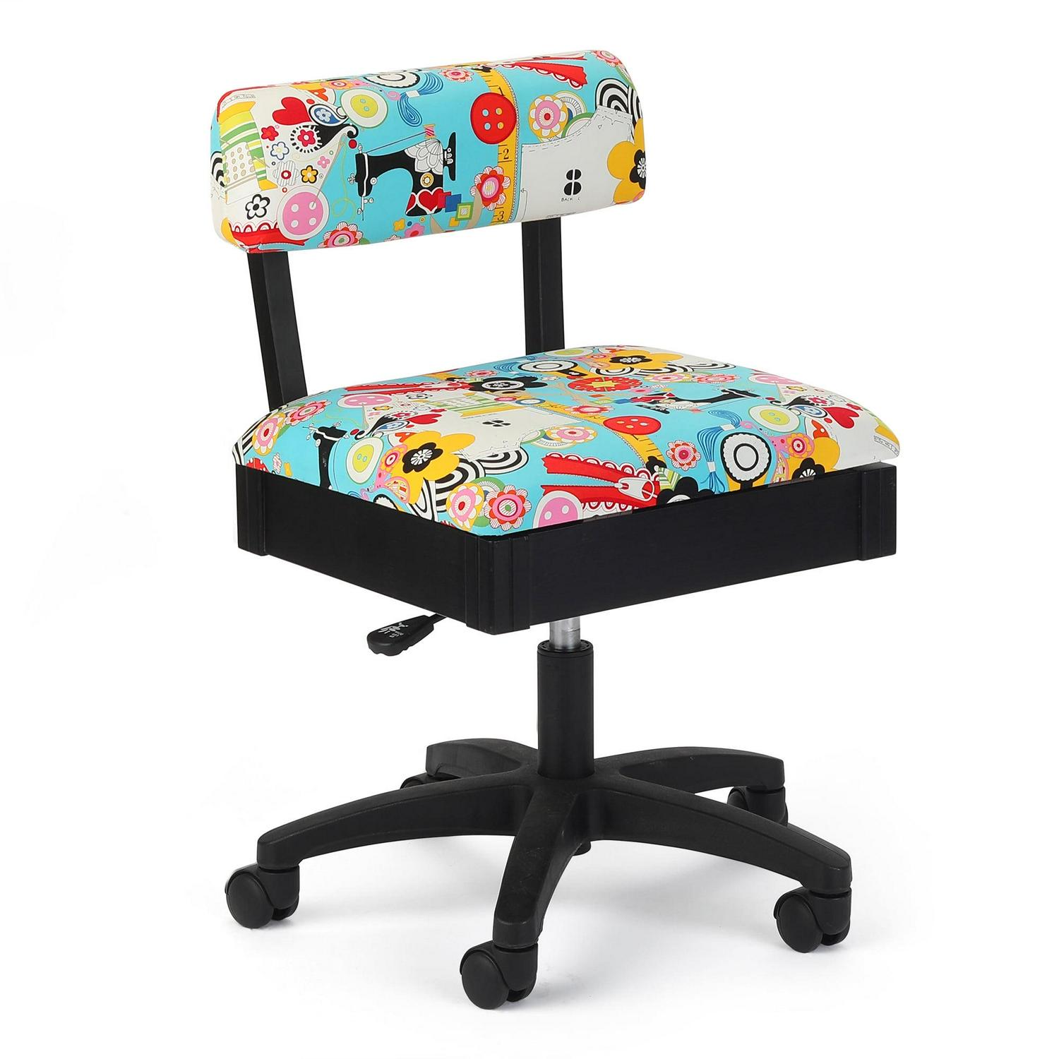 Arrow Adjustable Height Swivel Sewing and Craft Chair, Multiple Fabric