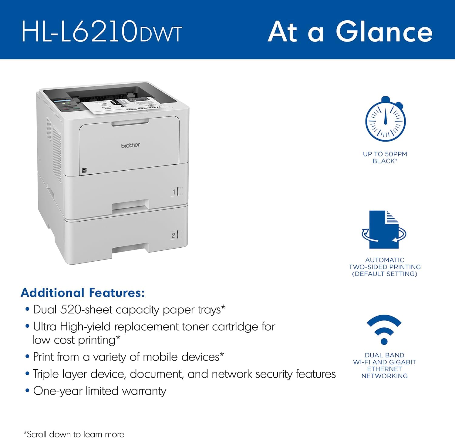 HL-6210DW Professional High-Speed Laser Printer