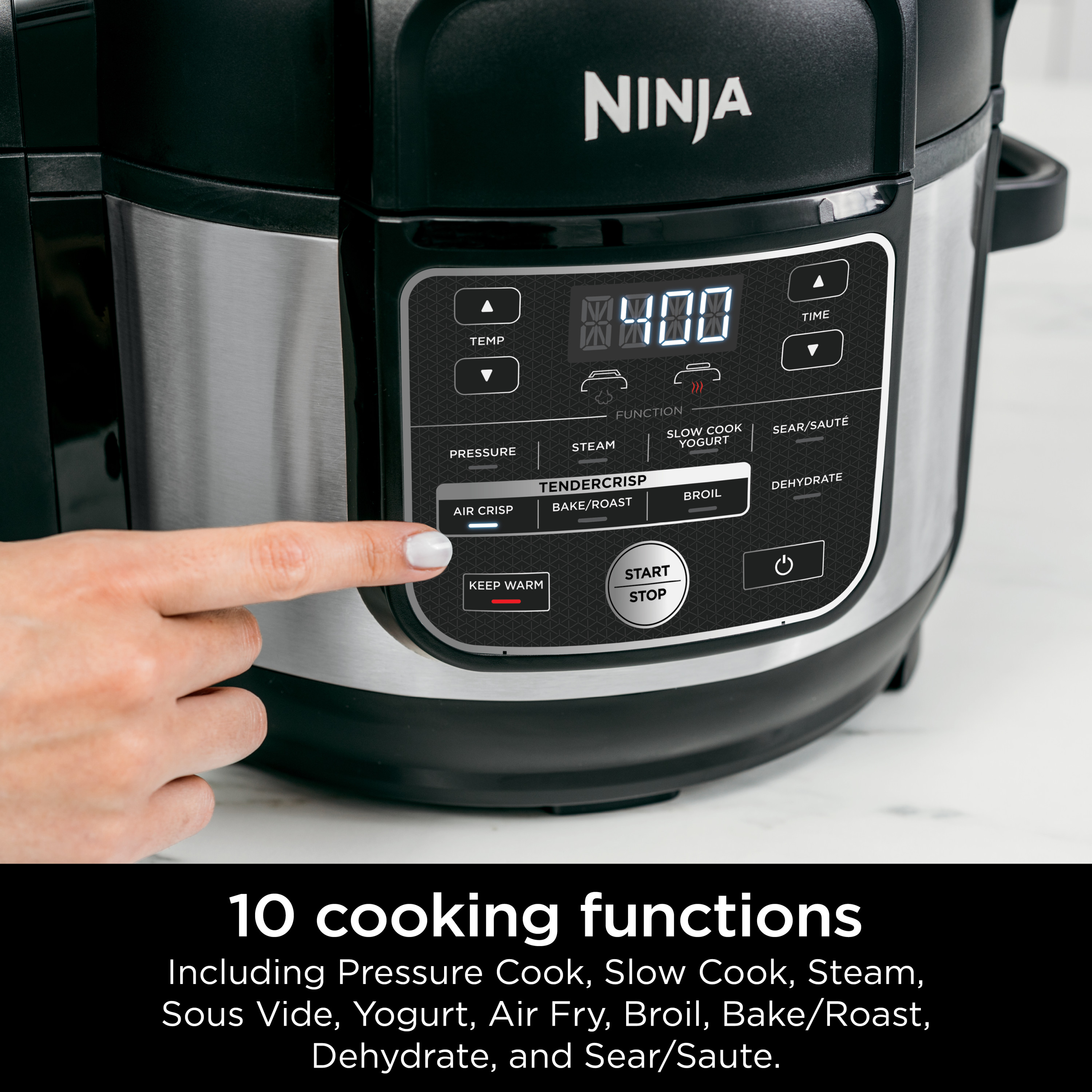 Ninja Foodi 10-in-1 6.5-Quart Pro Pressure Cooker Air Fryer Multicooker, Stainless