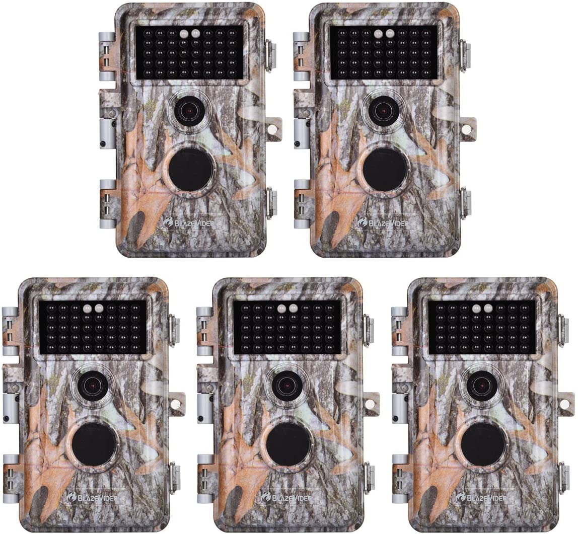 2026 5-Pack Game & Deer Trail Cameras 16MP 1920x1080P Video Hunting Wildlife Cams Time Lapse with Night Vision