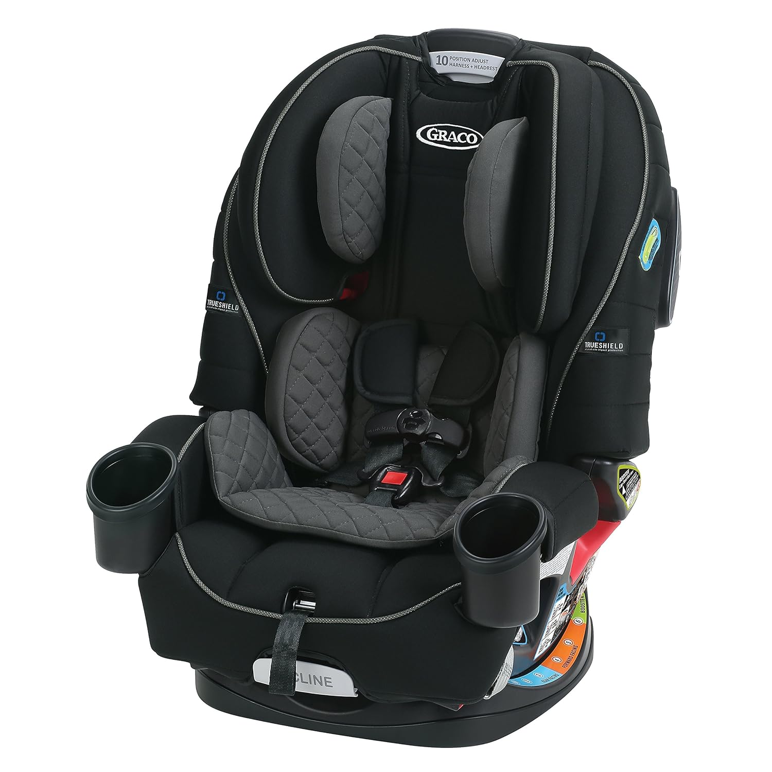 4Ever Dlx 4-In-1 Car Seat – Grey, Infant to Toddler