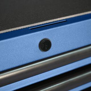 Husky 56 in. W x 22 in. D Heavy Duty 23-Drawer Combination Rolling Tool Chest and Top Tool Cabinet Set in Matte Blue