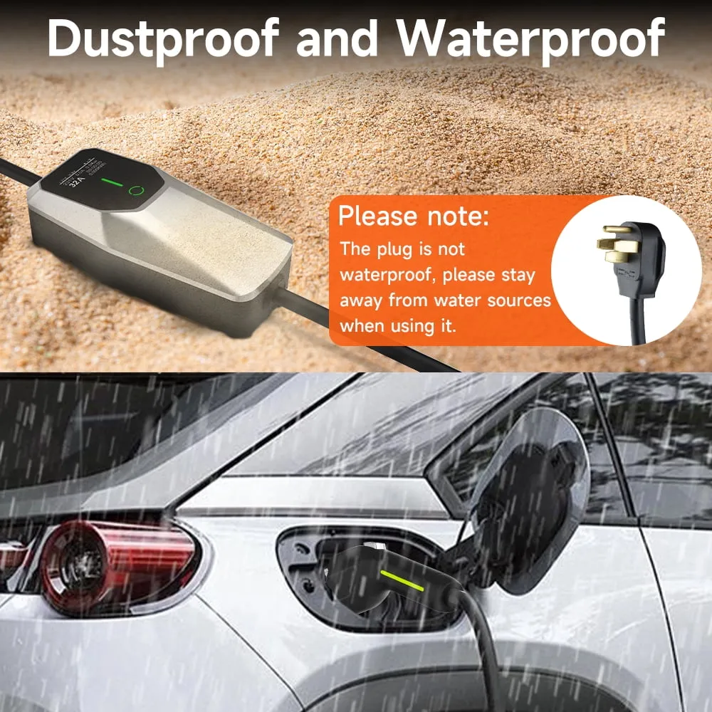 2026 32 Amp Level 1&2 Portable EV Charger ,26FT Cable NEMA 14-50 Plug for Electric Car Home Charging Station 7.68KW