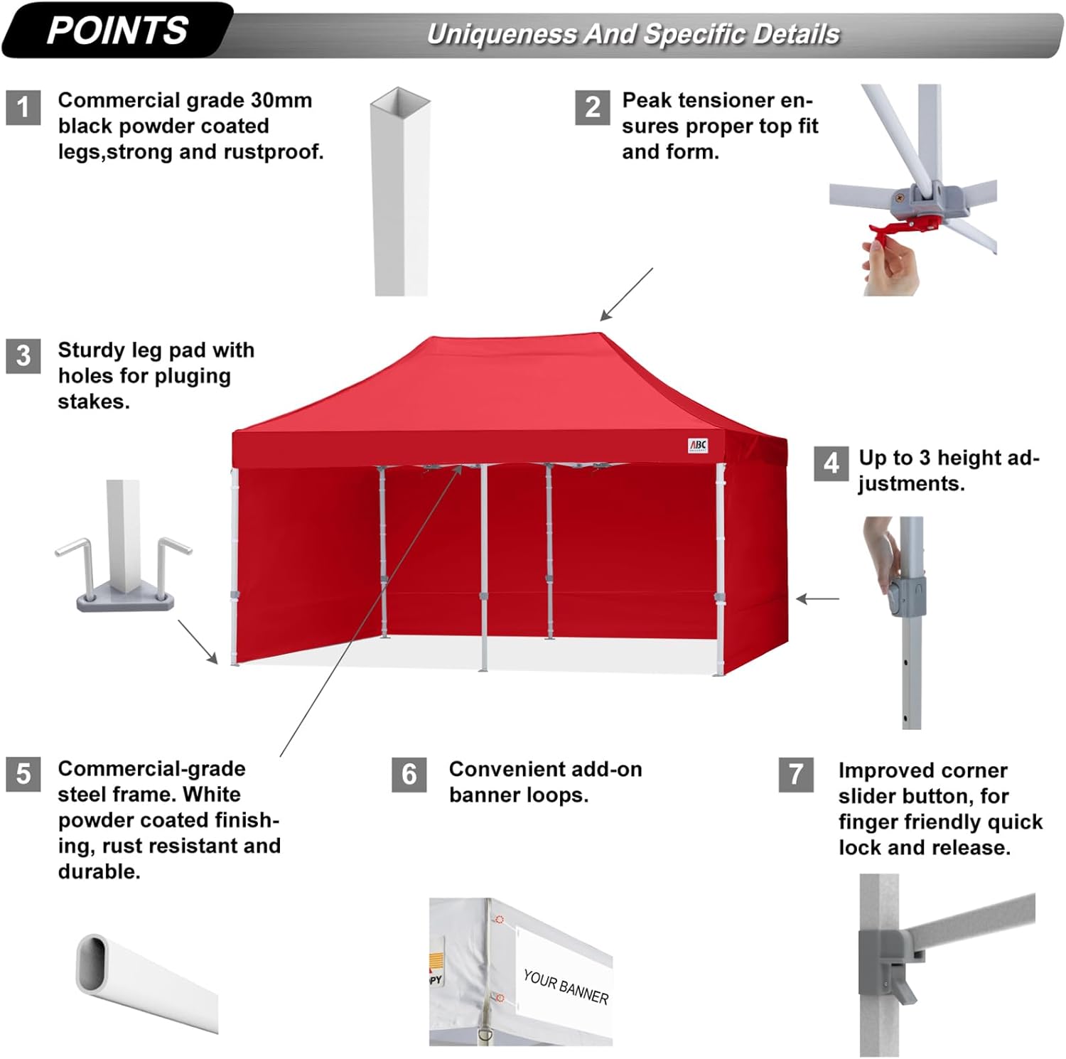 Easy Pop Up Canopy Tent 10×10 with Sidewalls