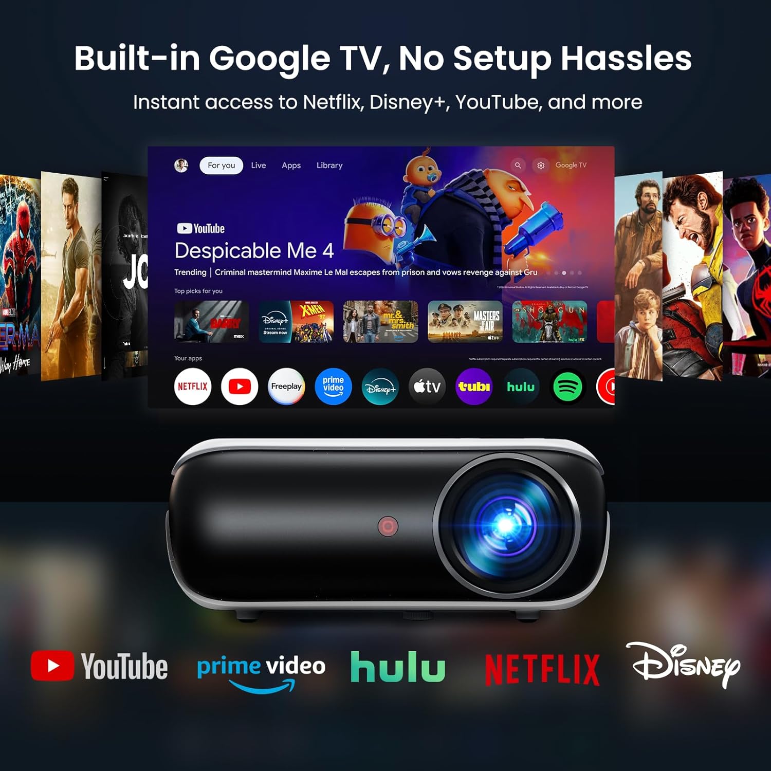 Official Licensed Google TV 4K Smart Projector