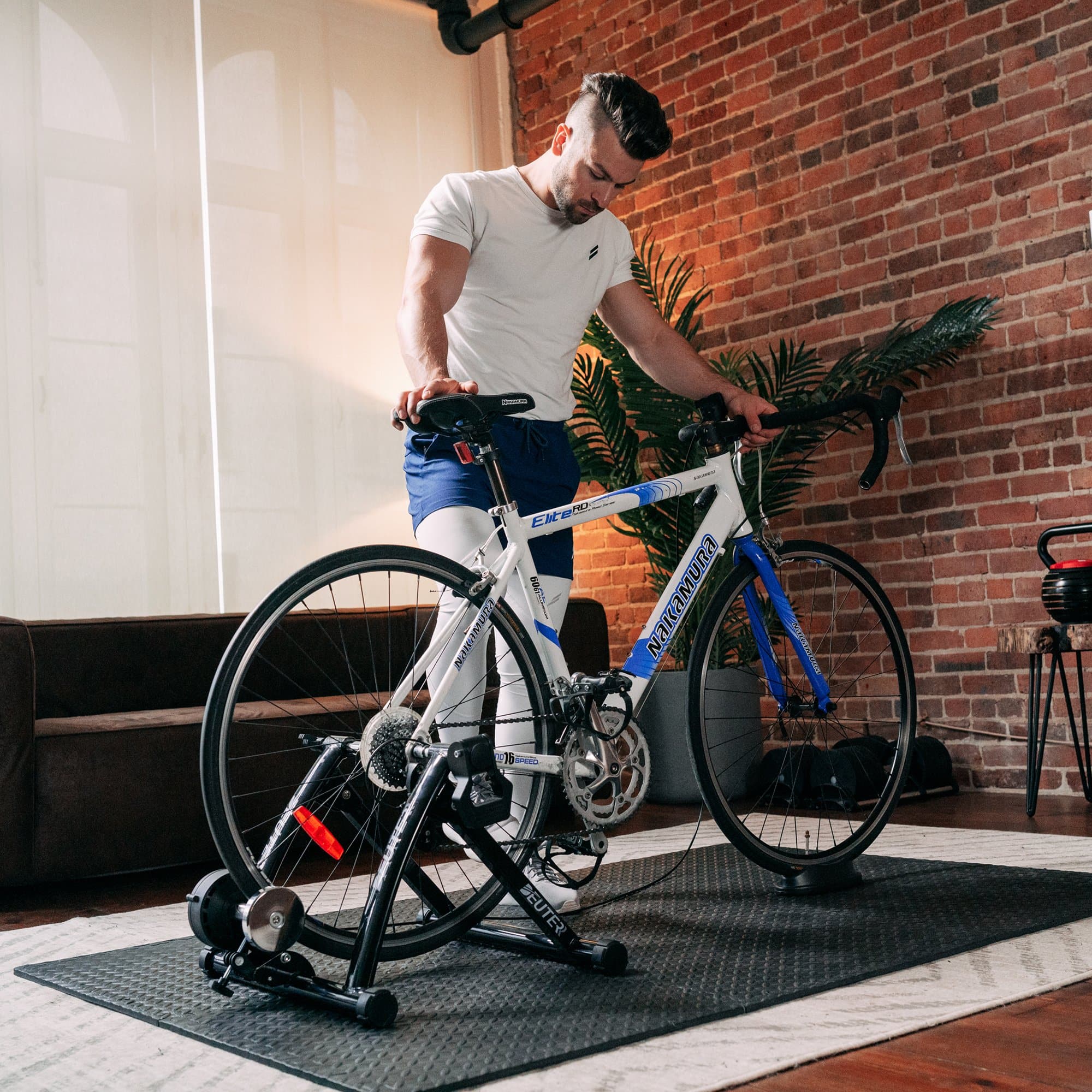 Stable & Portable Folding Bike Trainer Stand with 6 Resistance Levels – Quiet Magnetic Resistance, Quick Clamp Mount