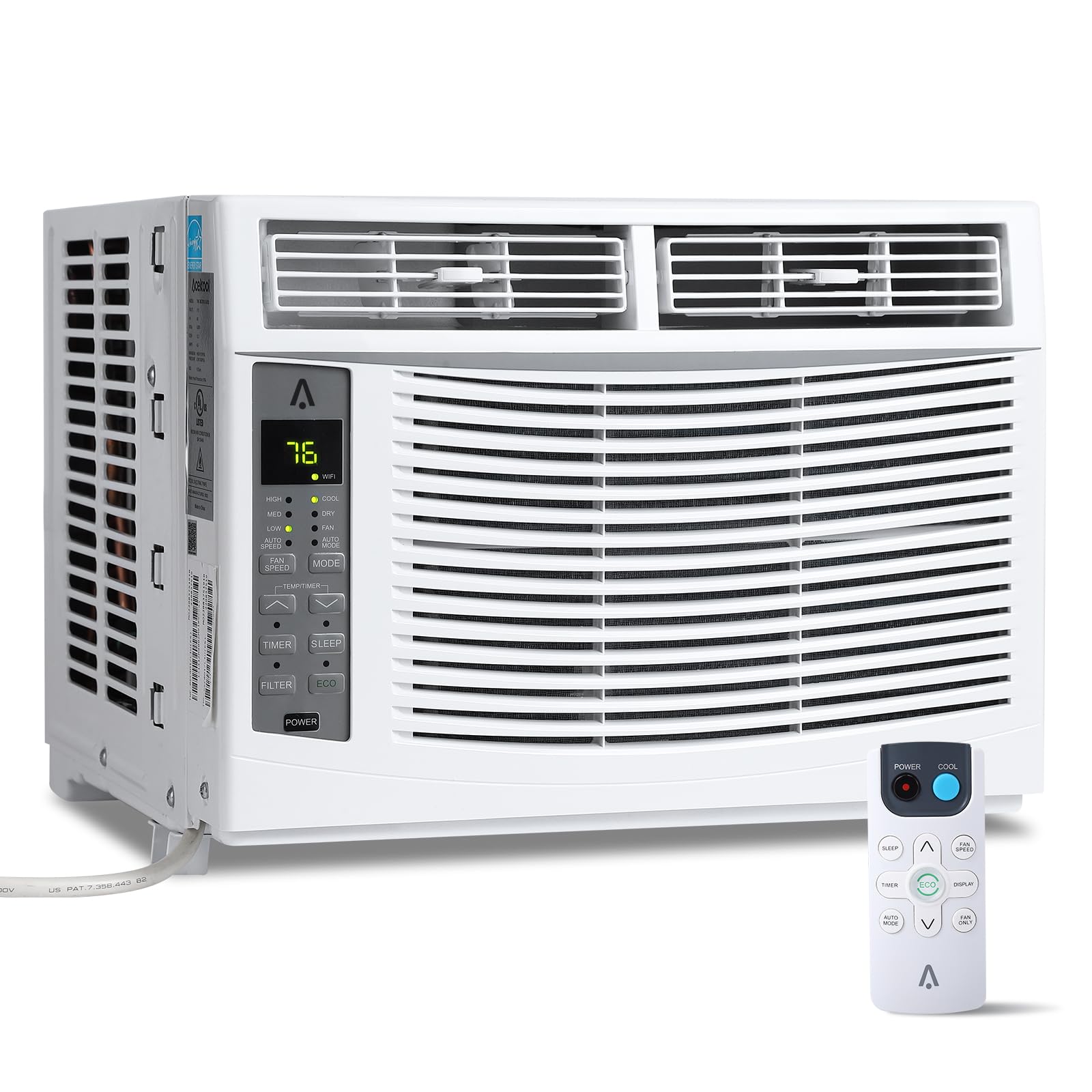 2026 Window Air Conditioner With Reusable Filter & Controls, 6000 BTU 115V~, Suitable for 250 Sq.Ft
