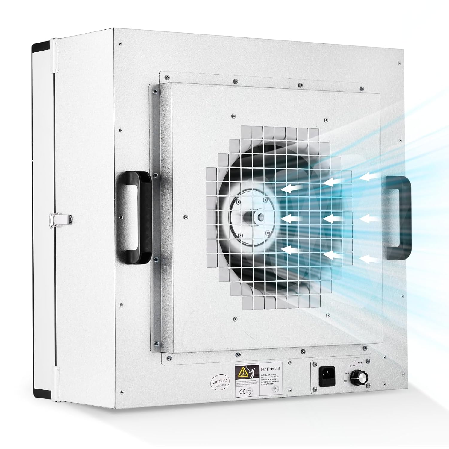 2026 Laminar Flow Hood, H-14 HEPA Filter with Safety Locks, Class 100/ ISO Class 5 Cleanliness, Fan Filter Unit 22.6x22.6in Flow Hood Mycology/Clean Room/Laboratory 110V