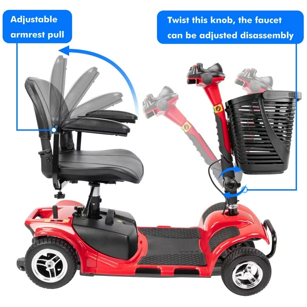 2026 UltraLite Mobility 4-Wheel Scooter, Portable & Lightweight, 14-Mile Range, Model A898