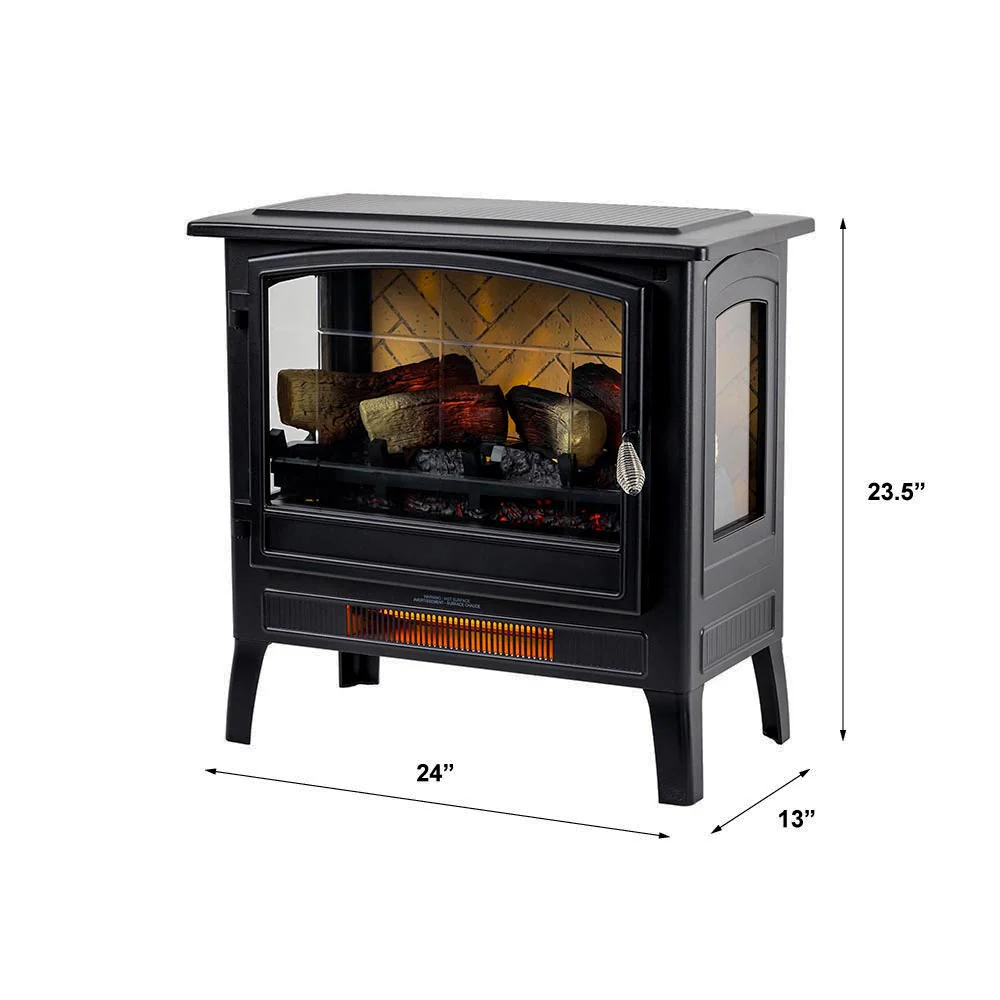 Country Living Black Infrared Electric Fireplace Stove Heater