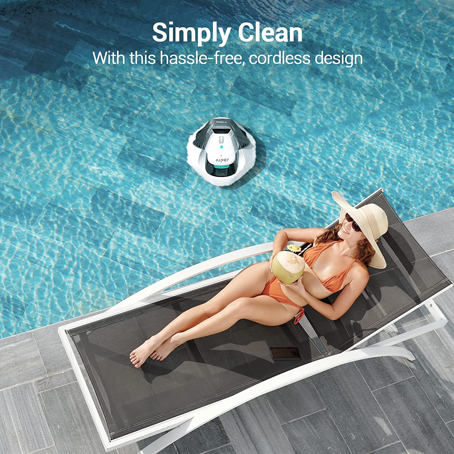 2026 Cordless Robotic Pool Cleaner, Pool Vacuum with Dual-Drive Motors