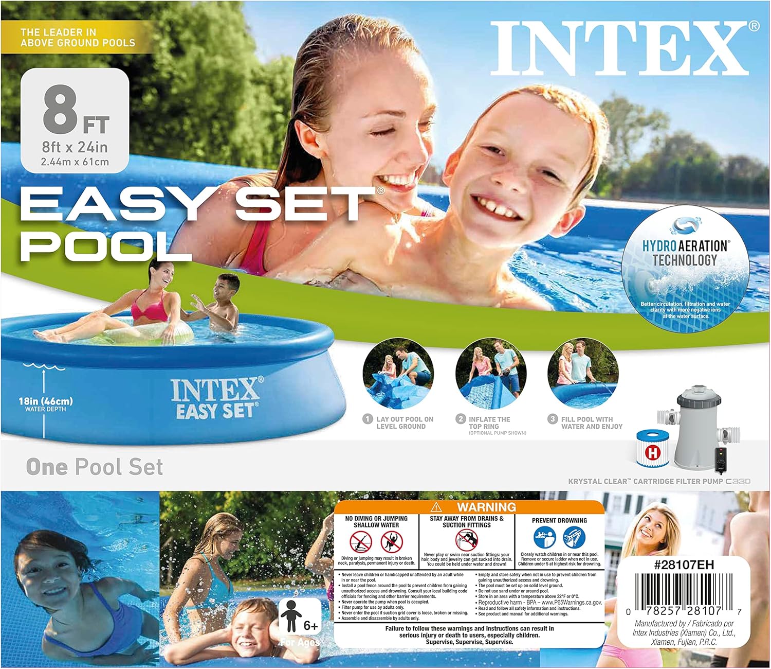 28167Eh Easy Set Inflatable Pool 15ft x 48in