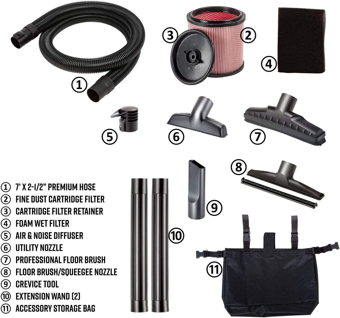 Beast Professional Series 14 Gal. 6.5 HP Steel Tank Wet/Dry Vac with Cart