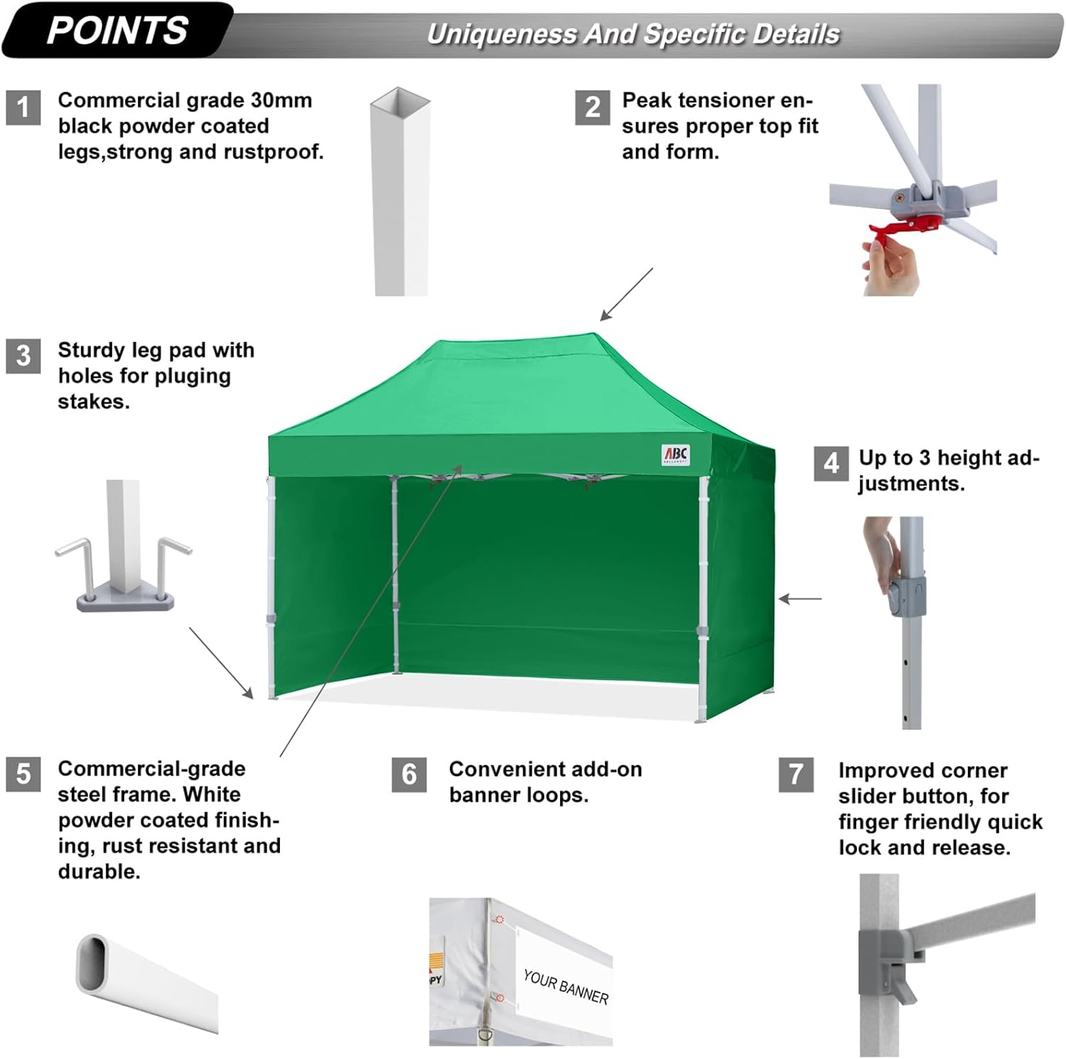 Easy Pop Up Canopy Tent 10×10 with Sidewalls