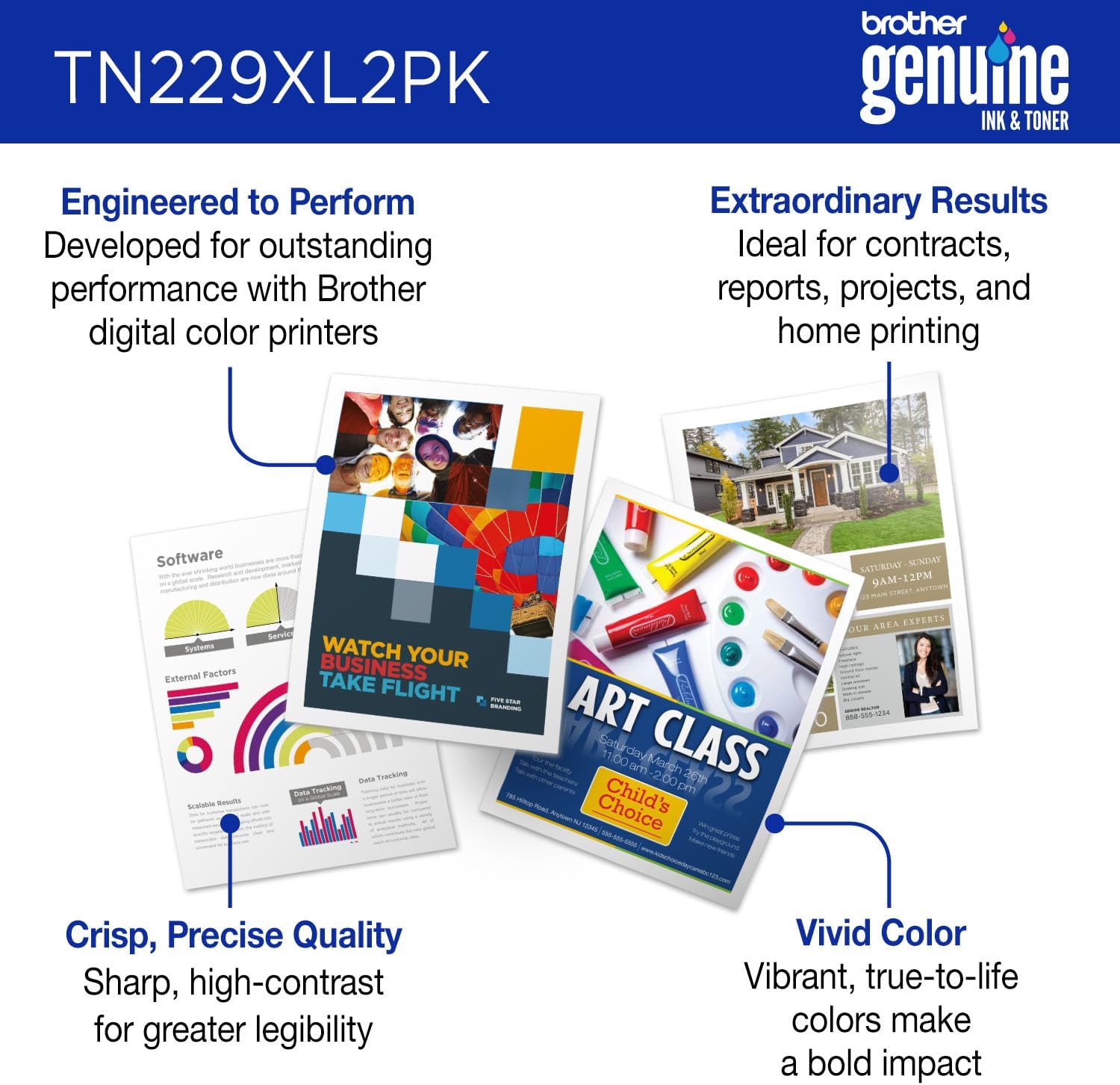 Genuine Tn2294Pk 4-Pack Toner Cartridges Set