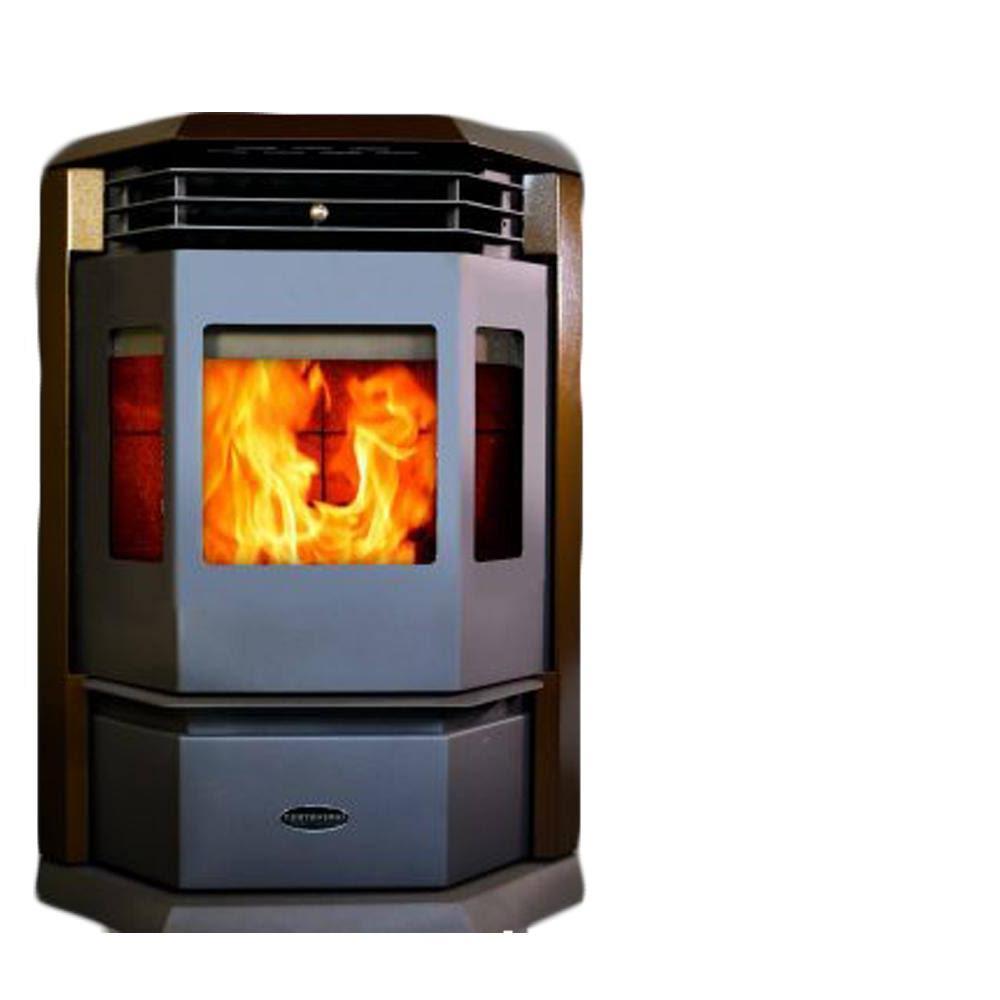 2026 2,800 Sq. ft. EPA Certified Pellet Stove with 55 . Hopper and Auto Ignition in Brown