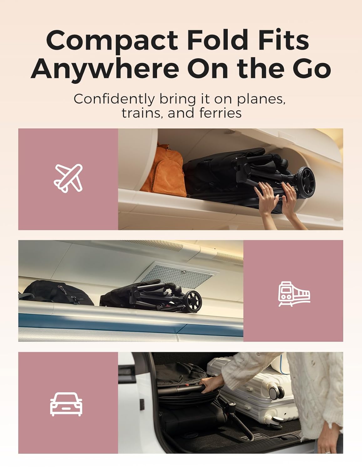 Clickgo Lightweight Compact Travel Stroller with Canopy