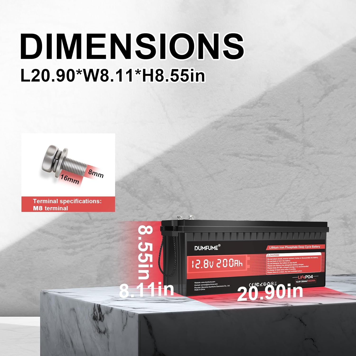 12V 300Ah Lithium LiFePO4 Battery with 200A BMS