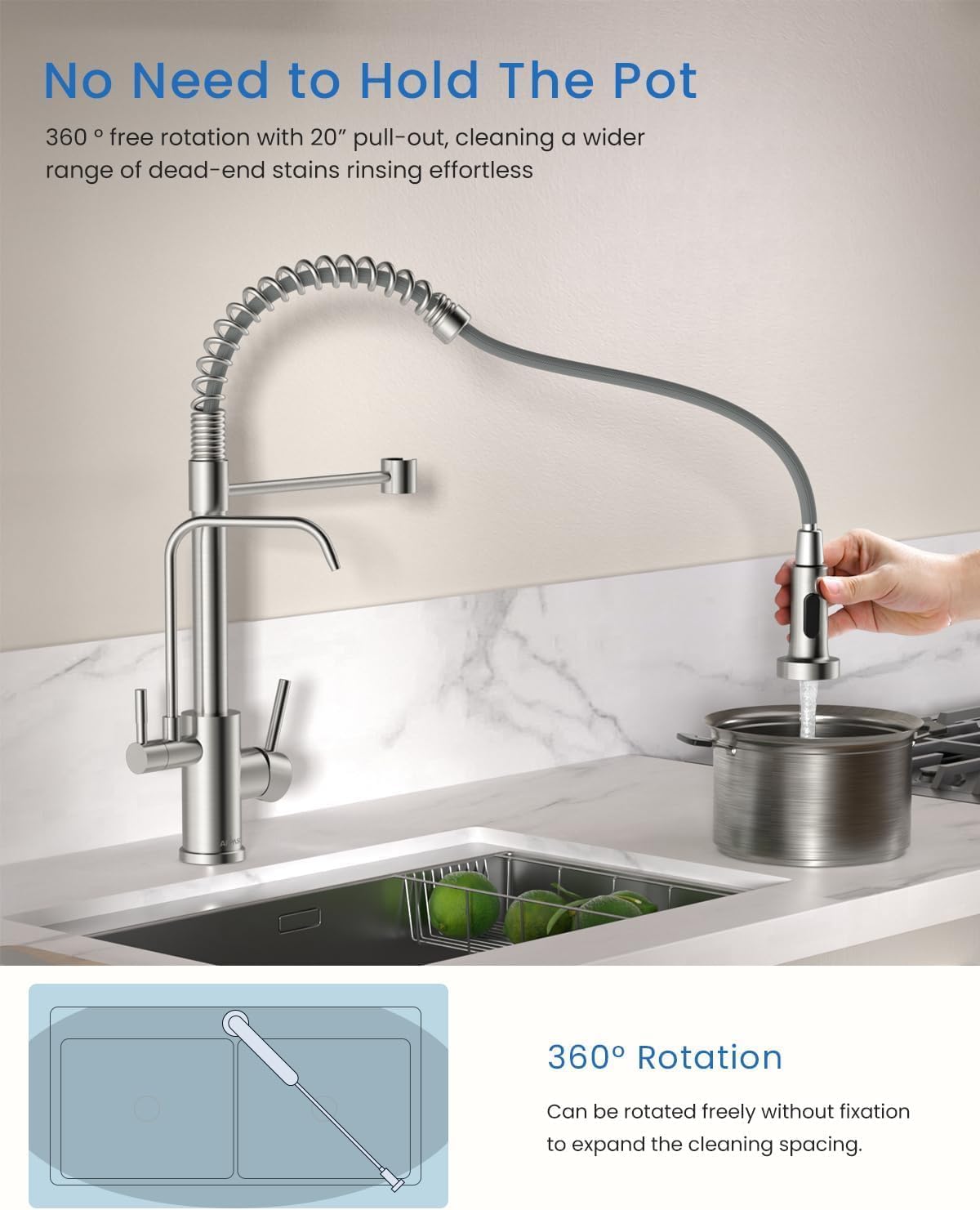 Black Touchless Kitchen Faucet with Soap Dispenser, Motion Sensor Activated Hands-Free Automatic Faucet for Sink with Pull Down Sprayer, Single Handle Smart Faucets for Kitchen Sink