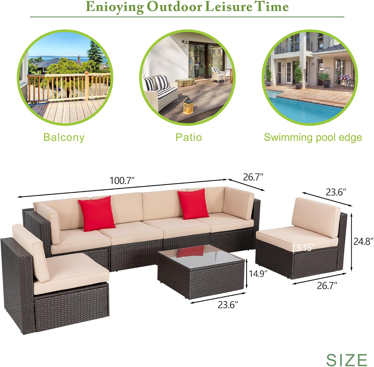 5 Piece All-Weather Patio Furniture Set with Ottoman
