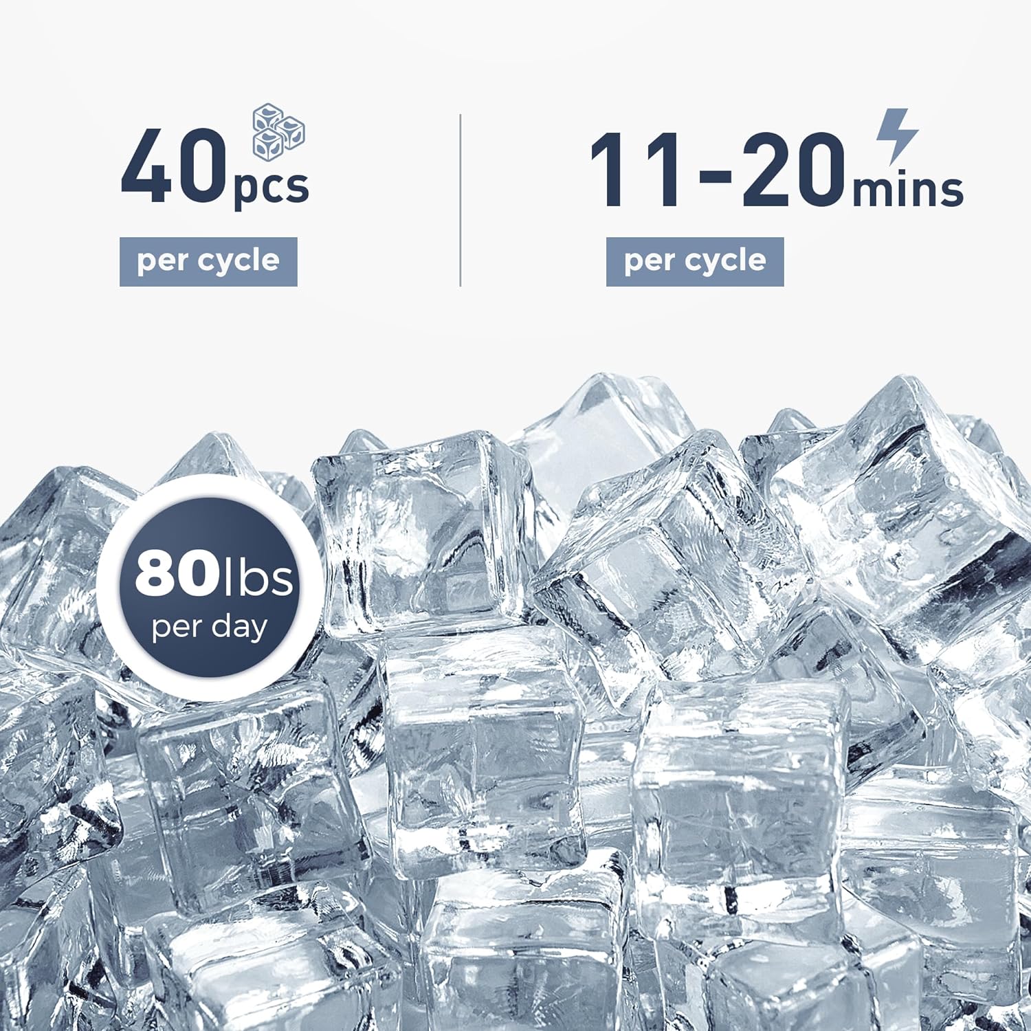 2026 Commercial Under Counter Ice Maker Machine, 80Lbs/Day with 24lbs Ice Storage, Built-in Drain Pump/Automatic Cleaning/Timing Setting/Smart LCD Panel, Ideal for Both Home and Commercial Use