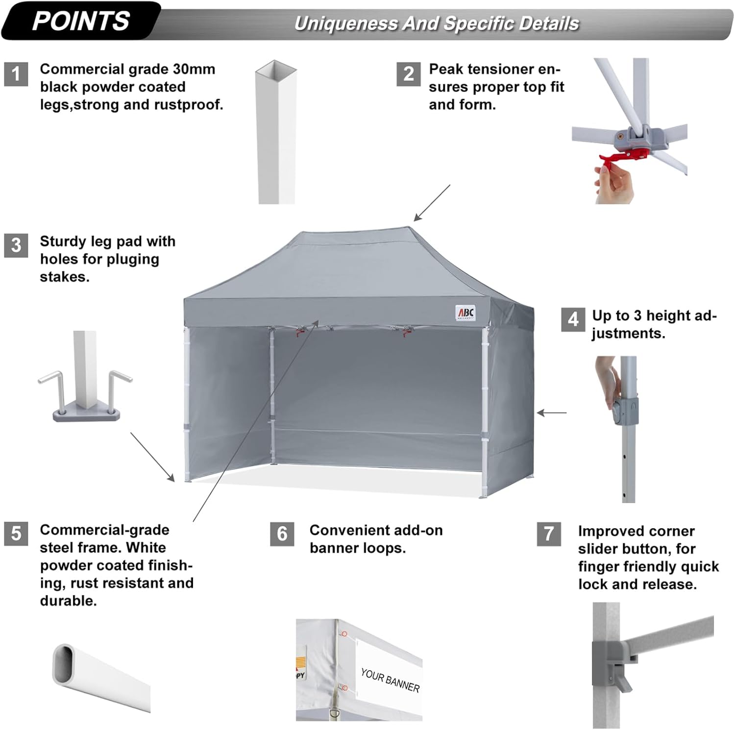 Easy Pop Up Canopy Tent 10×10 with Sidewalls