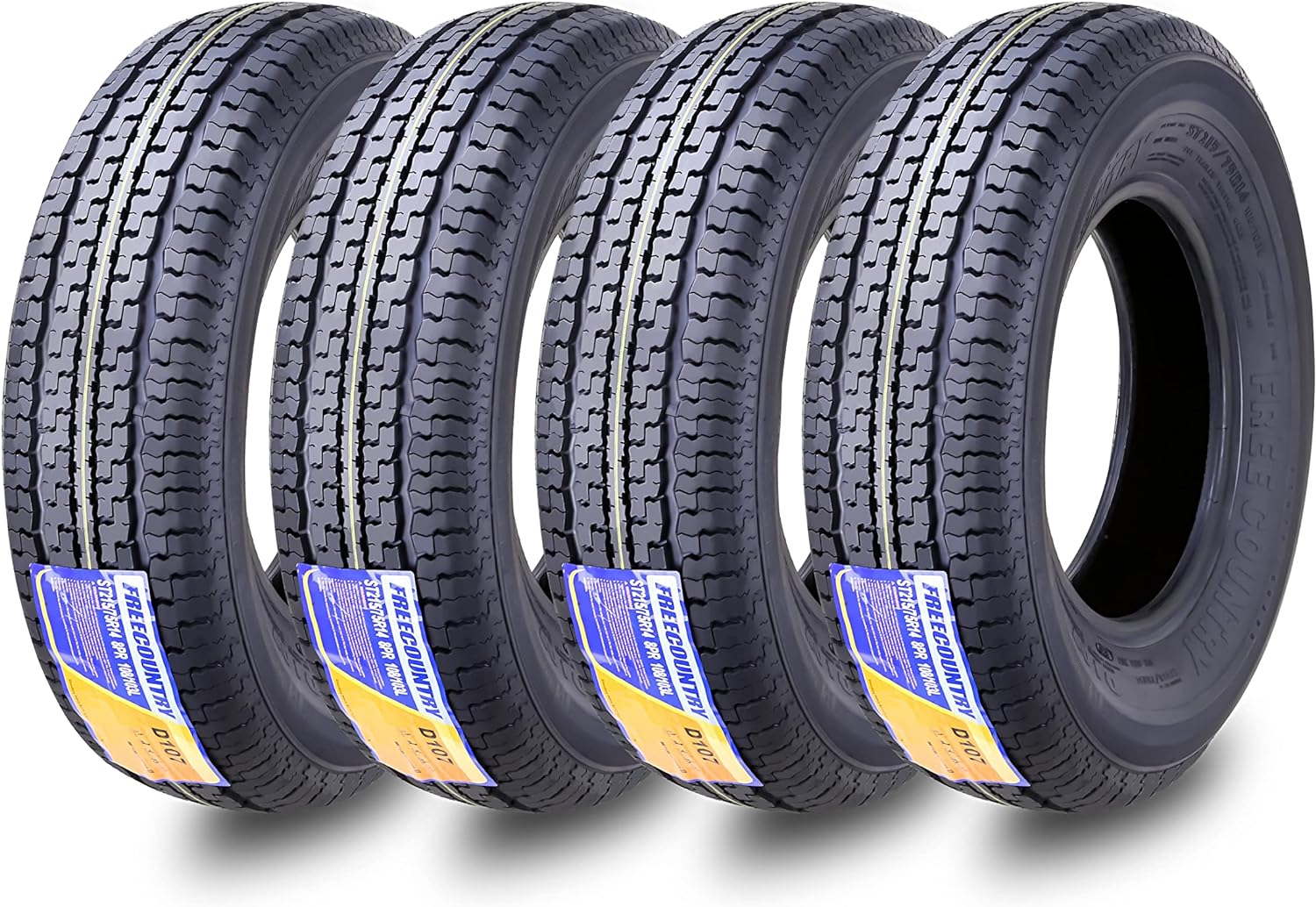 Grand Ride Set of 4 ST225/75R15 Trailer Tires