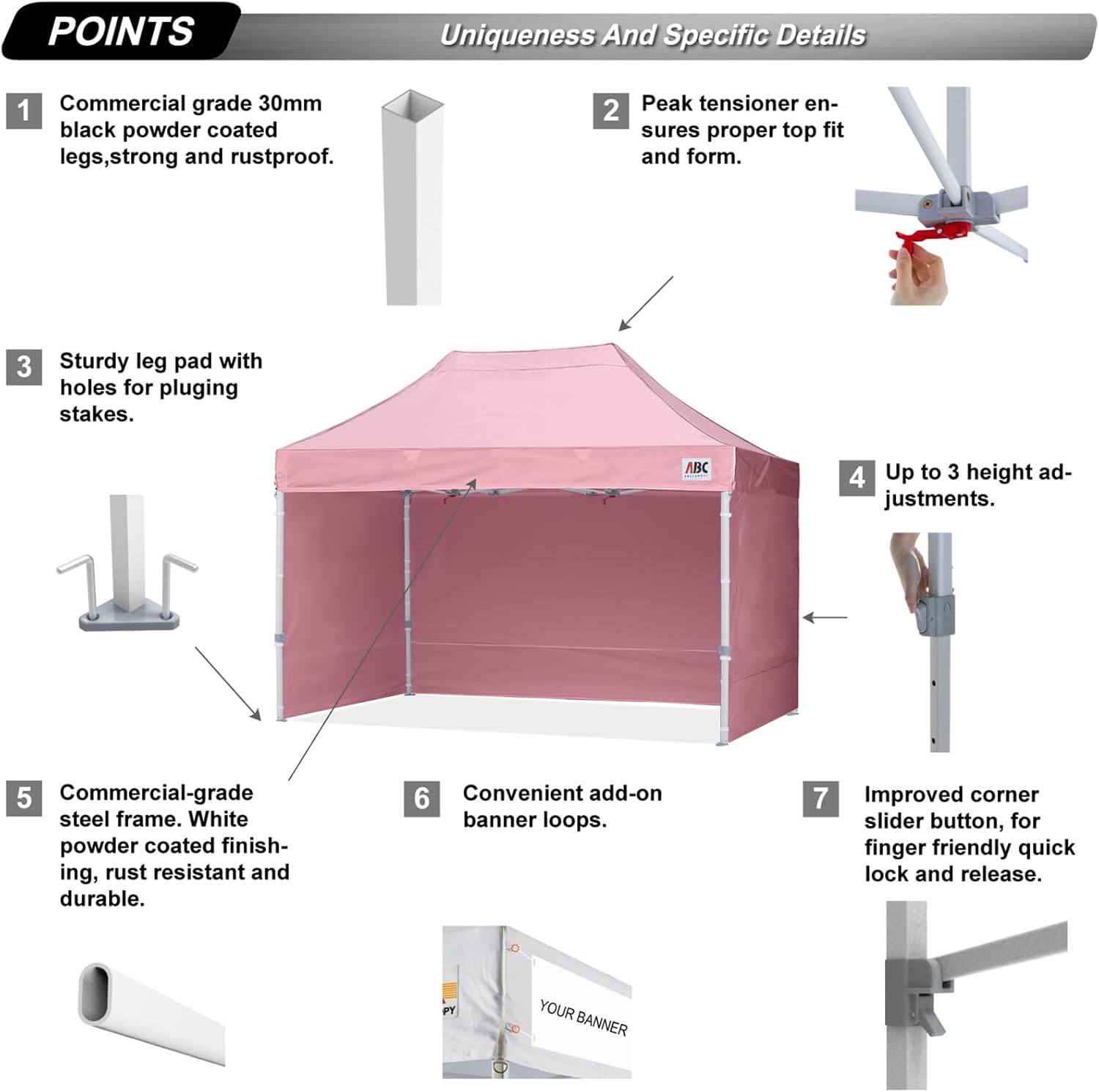 Easy Pop Up Canopy Tent 10×10 with Sidewalls